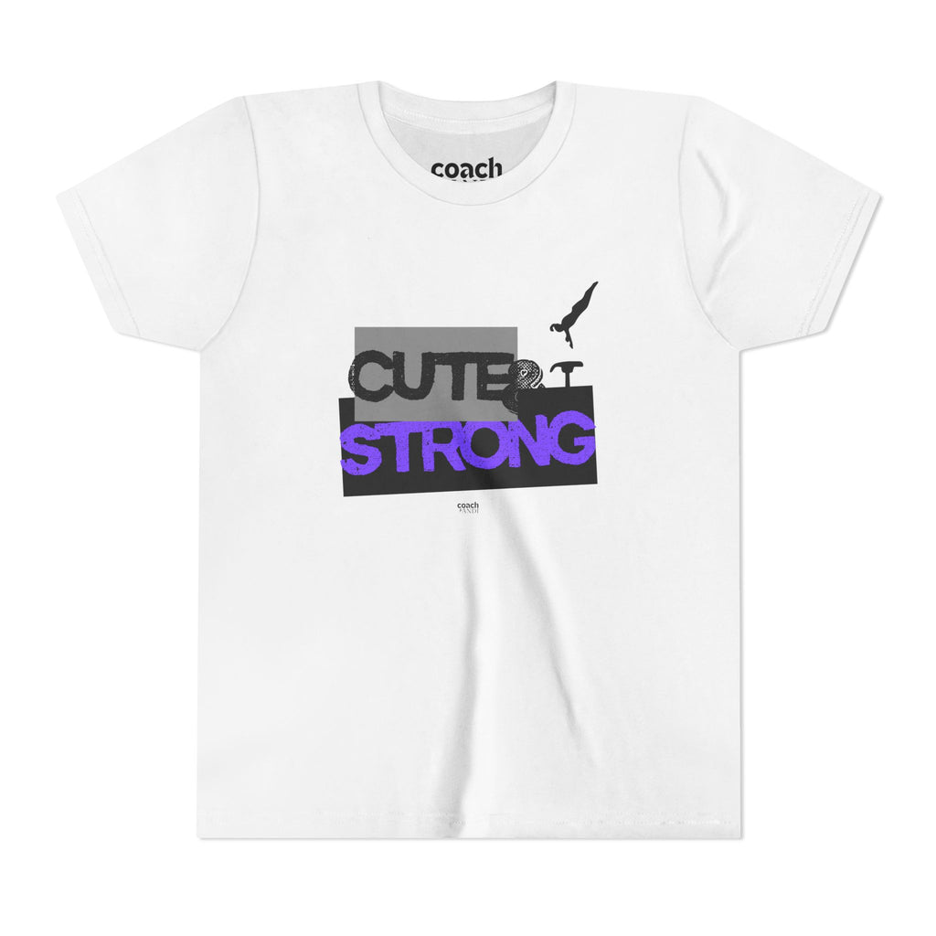 Cute & Strong Youth Short Sleeve Tee - Purple/Black