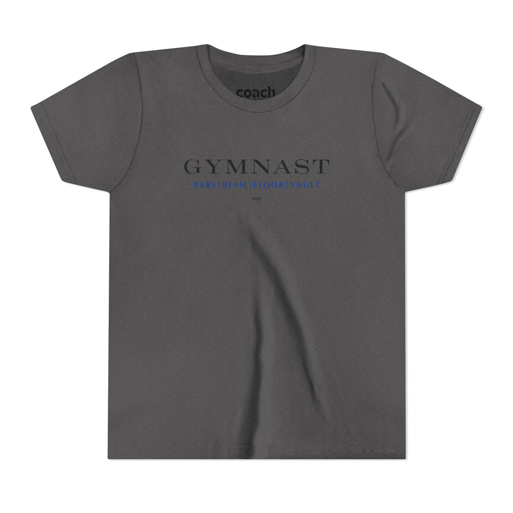 GYMNAST (Bars Beam Floor Vault) Short Sleeve Tee - Blue (Youth)