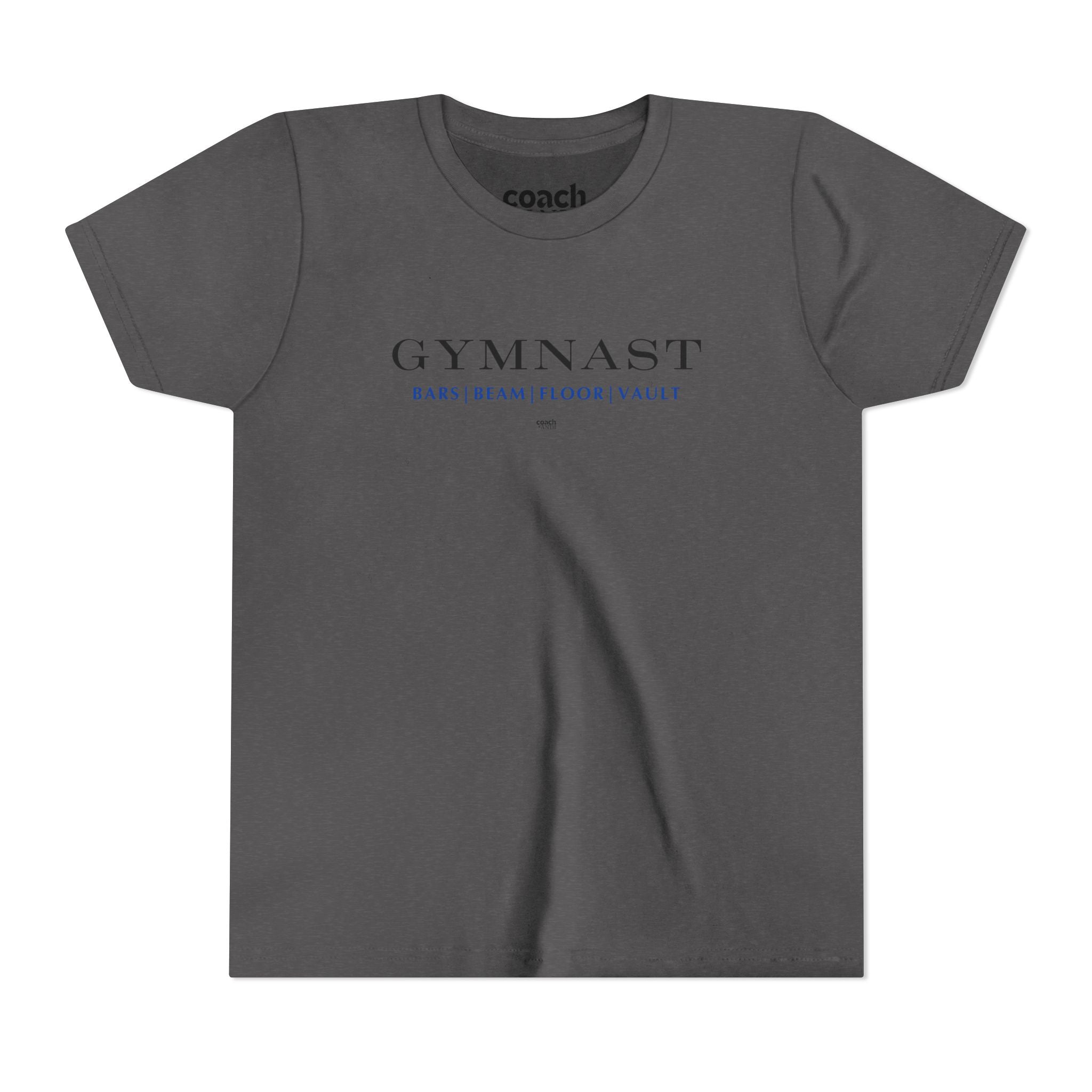 GYMNAST (Bars Beam Floor Vault) Short Sleeve Tee - Blue (Youth)