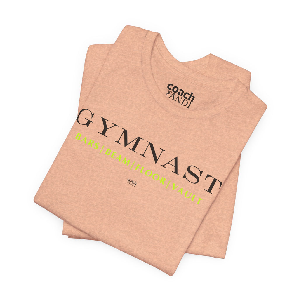 GYMNAST (Bars Beam Floor Vault) Tshirt - Lime (Adult)