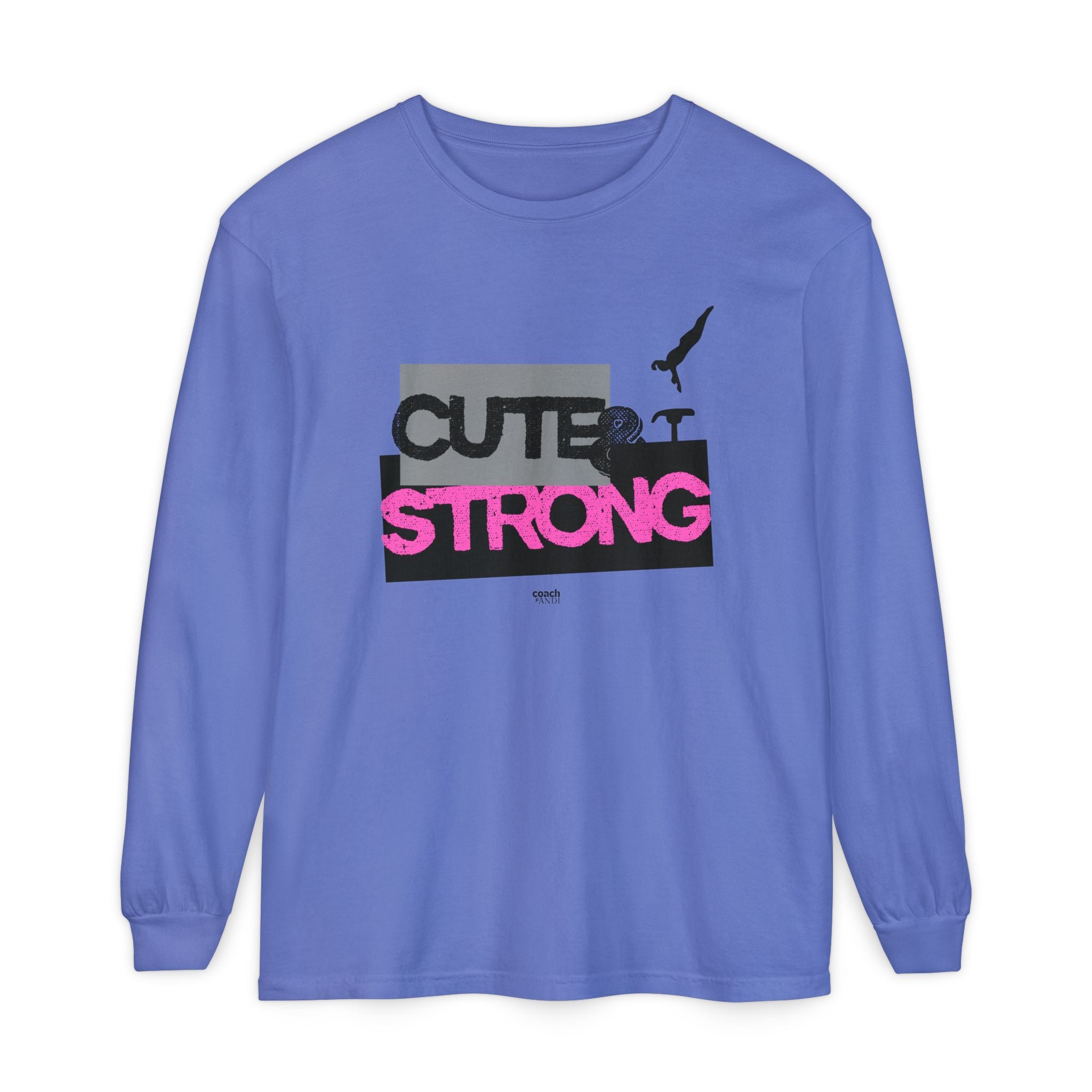Cute & Strong - Pink/Black (Adult Long Sleeve Shirt)