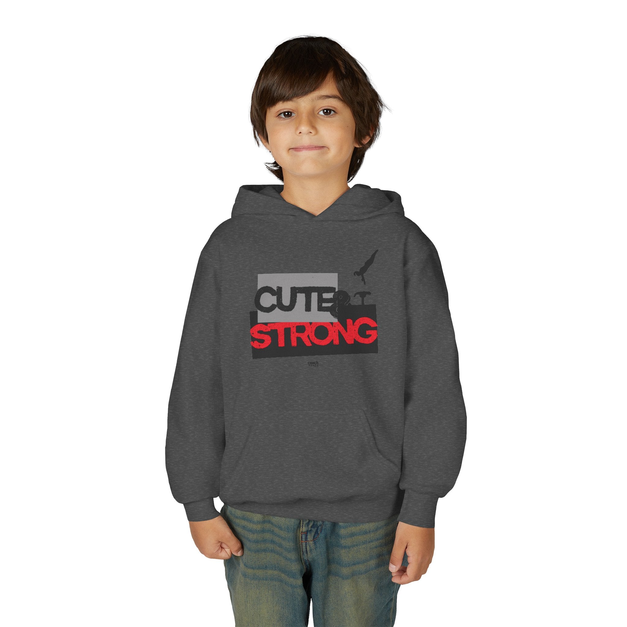 Cute & Strong Hoodie - Red/Black (Youth)