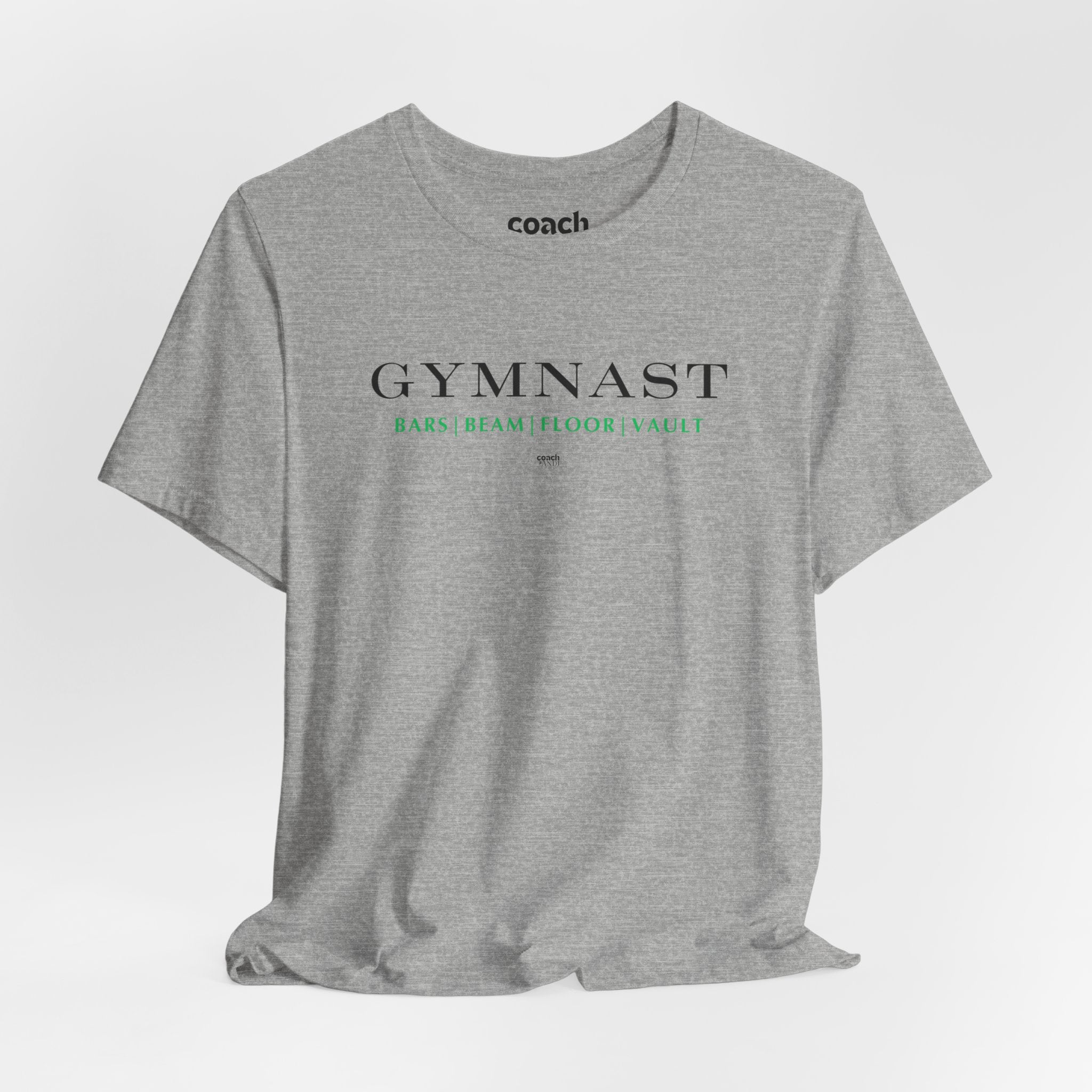GYMNAST (Bars Beam Floor Vault) Tshirt - Green (Adult)