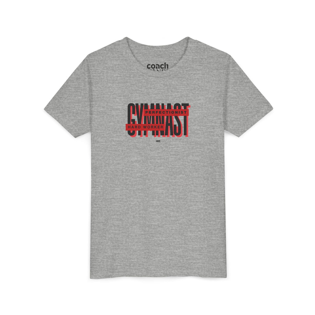 Gymnast Hard Worker Tshirt - Red/Black (Youth)