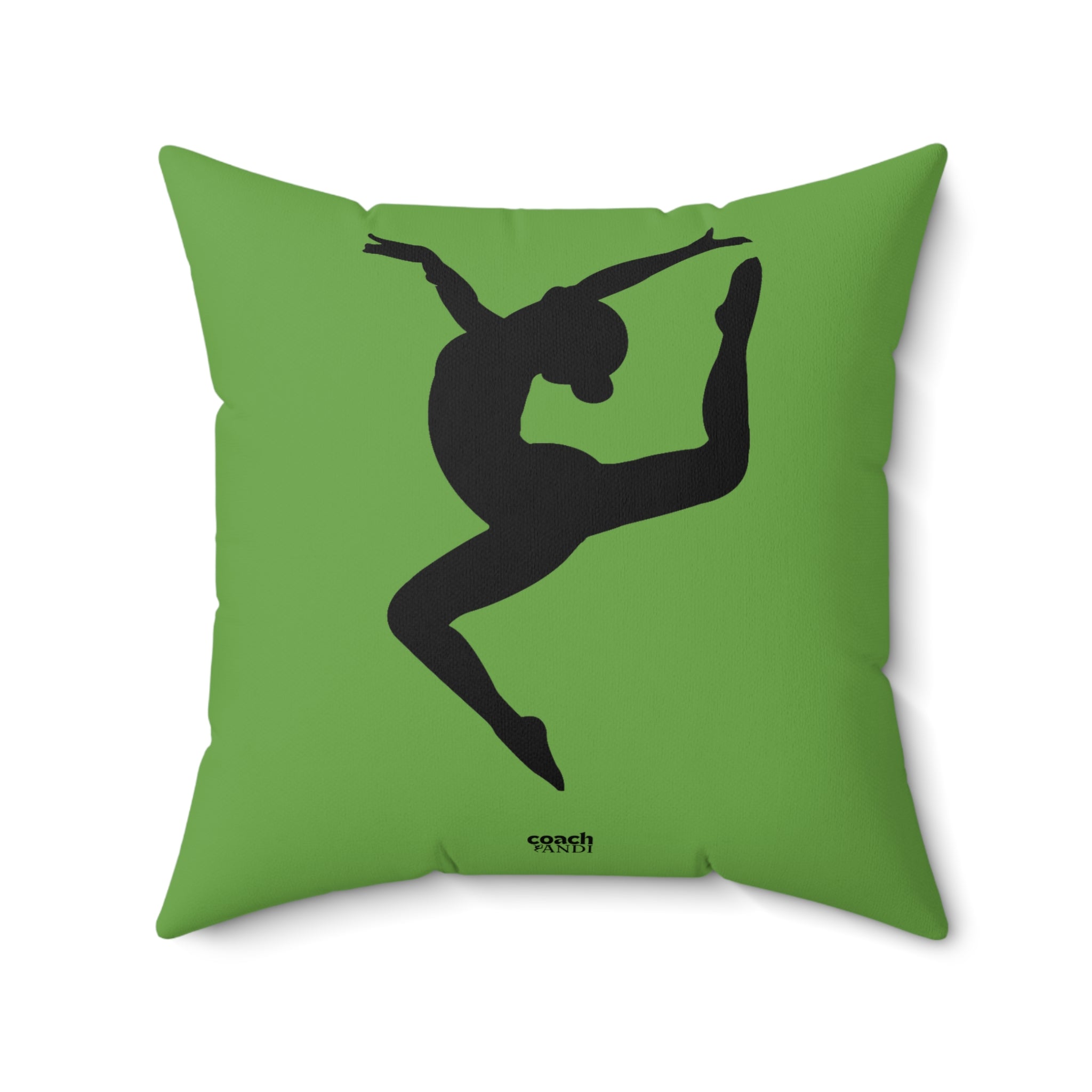 Always Be A Gymnast-Green (Spun Polyester Square Pillow)