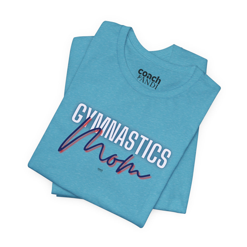 Glow Gym Mom Tshirt - Blue/Red (Adult)