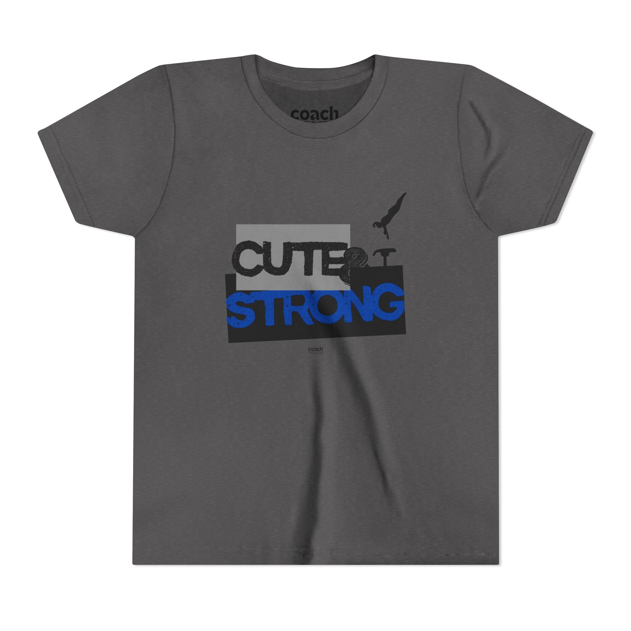 Cute & Strong Youth Short Sleeve Tee - Blue/Black