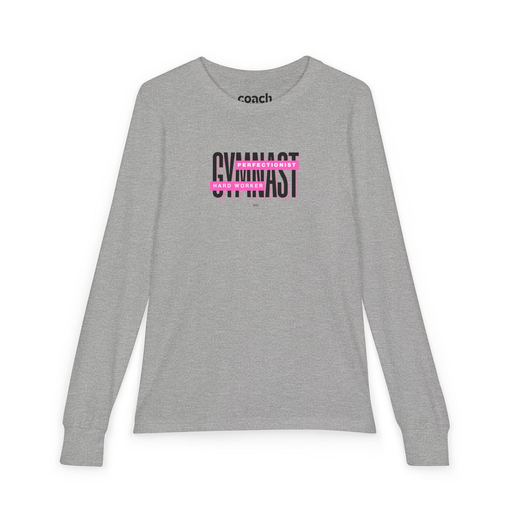 Gymnast Hard Worker Long Sleeve Shirt - Pink (Youth)