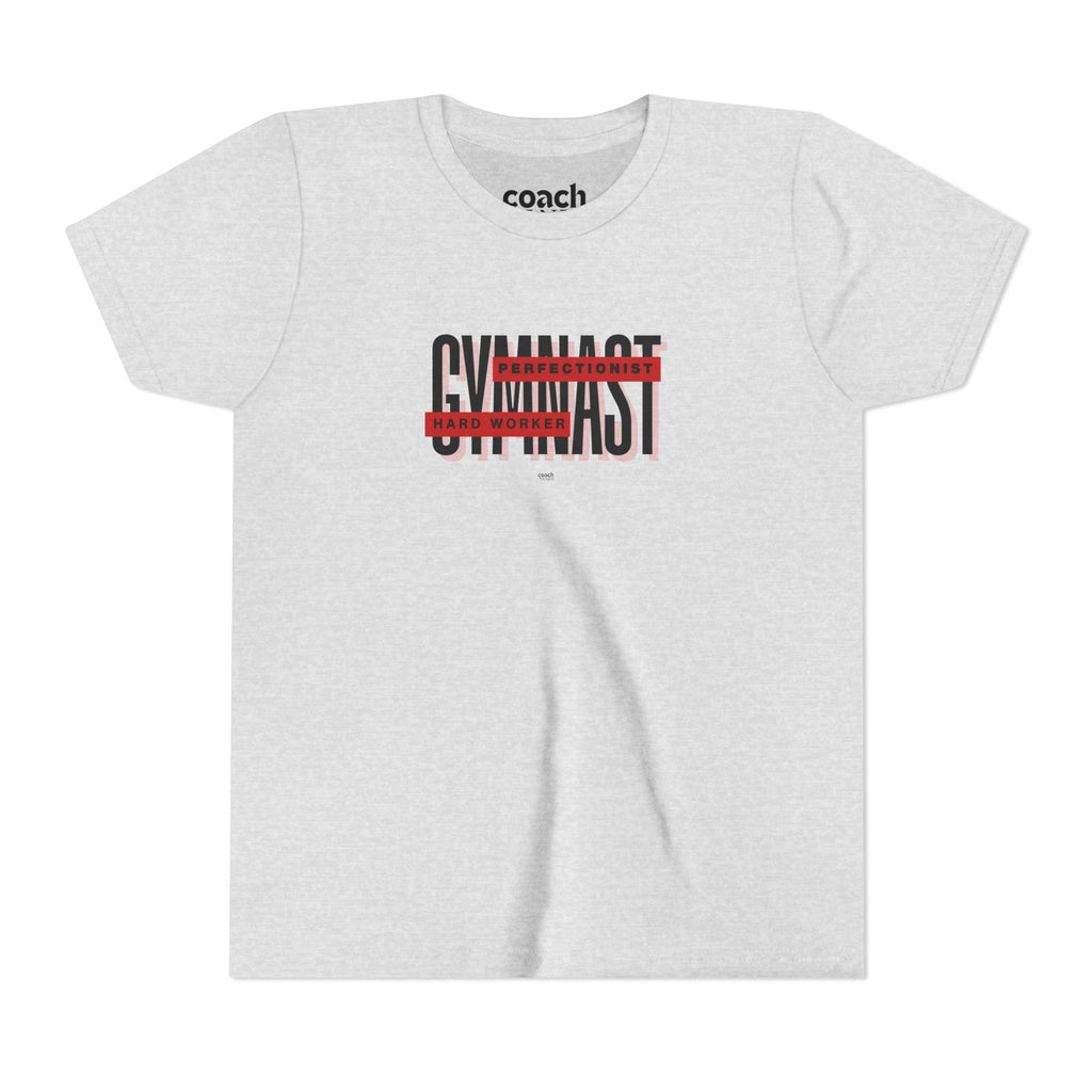 Gymnast Hard Worker Tshirt - Red/Black (Youth)