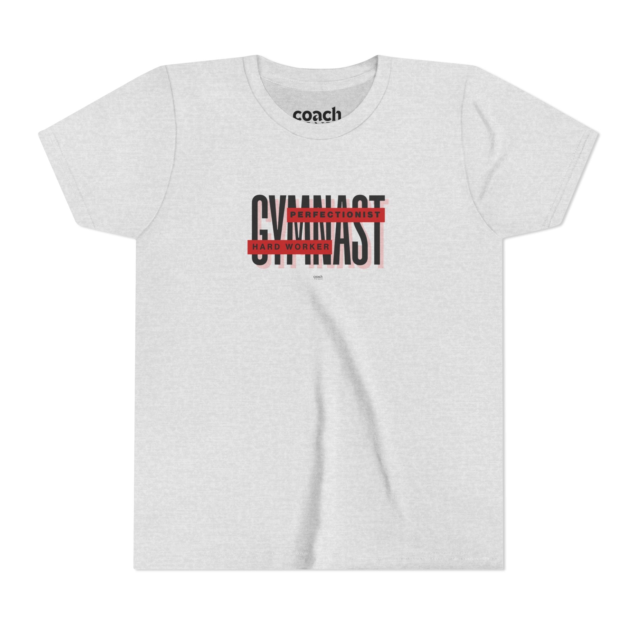 Gymnast Hard Worker Tshirt - Red/Black (Youth)