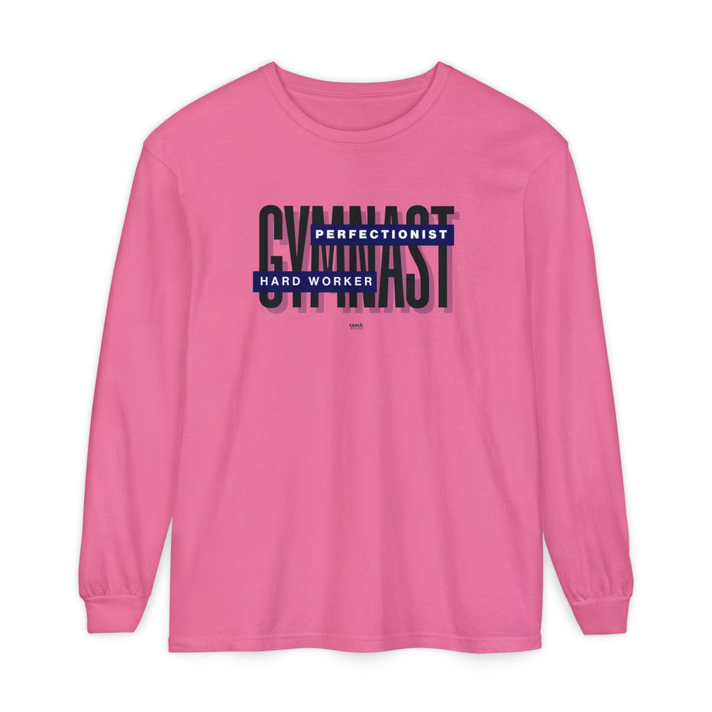 Gymnast Hard Worker Long Sleeve Shirt - Navy (Adult)