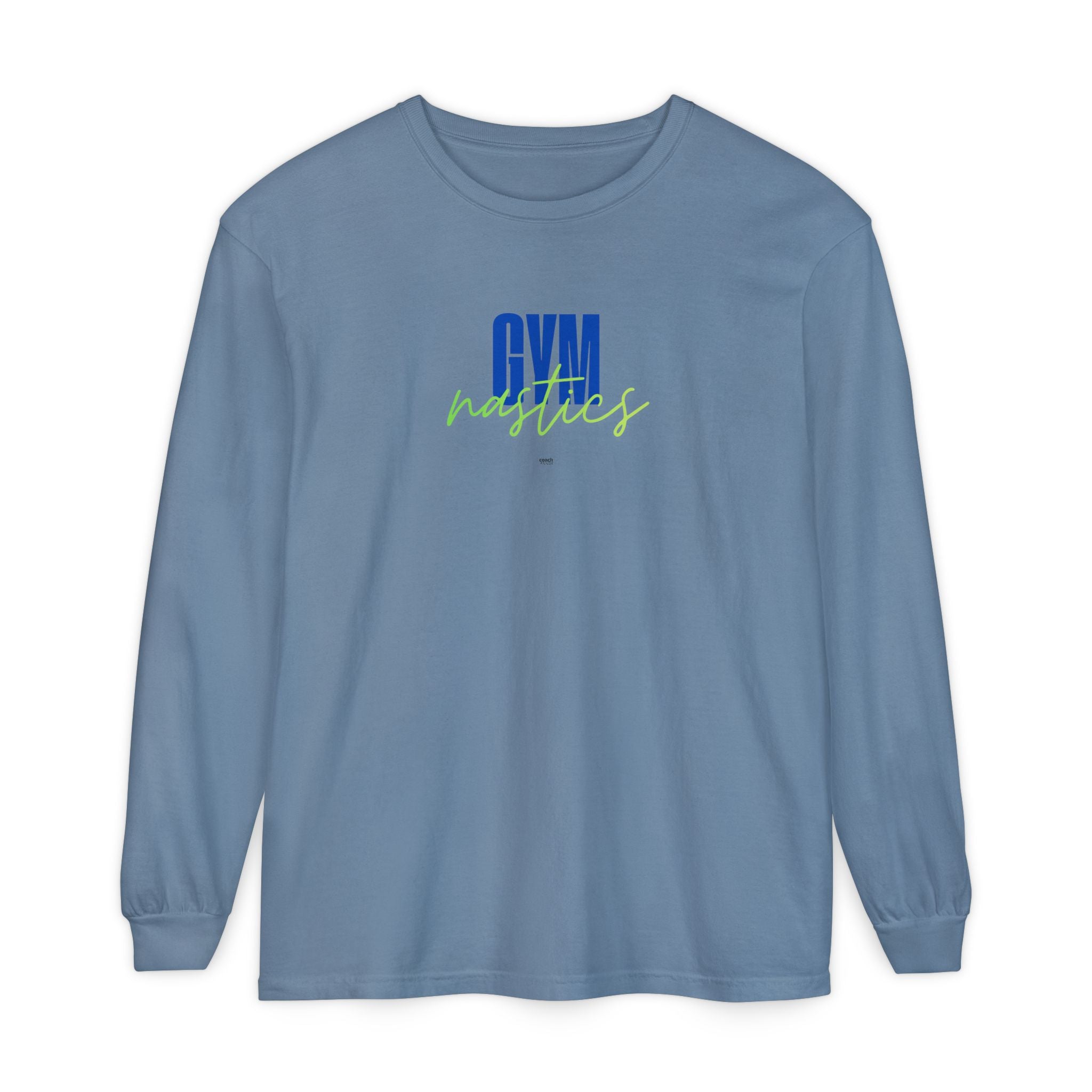 GYMnastics Long Sleeve Shirt - Blue/Lime (Adult)