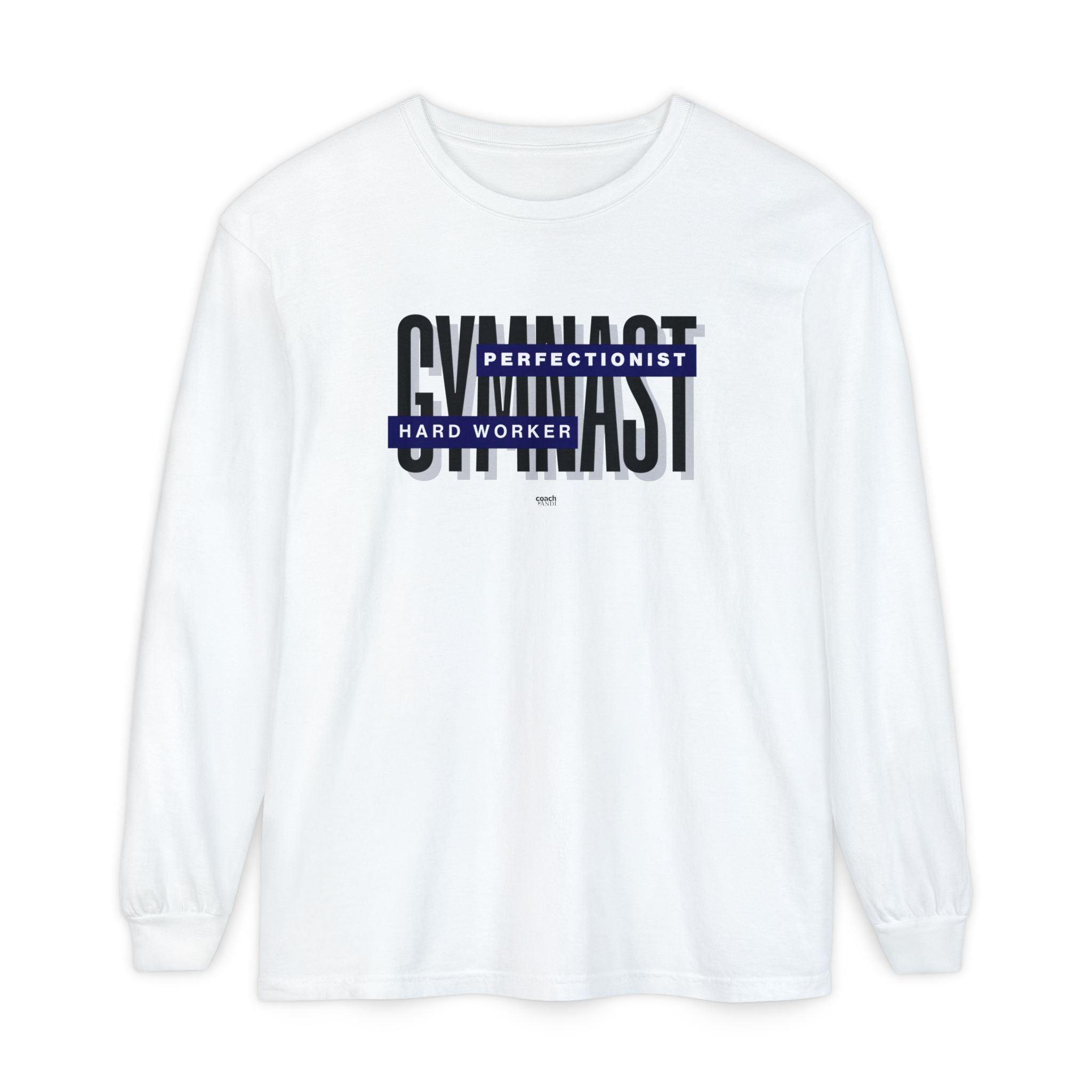 Gymnast Hard Worker Long Sleeve Shirt - Navy (Adult)