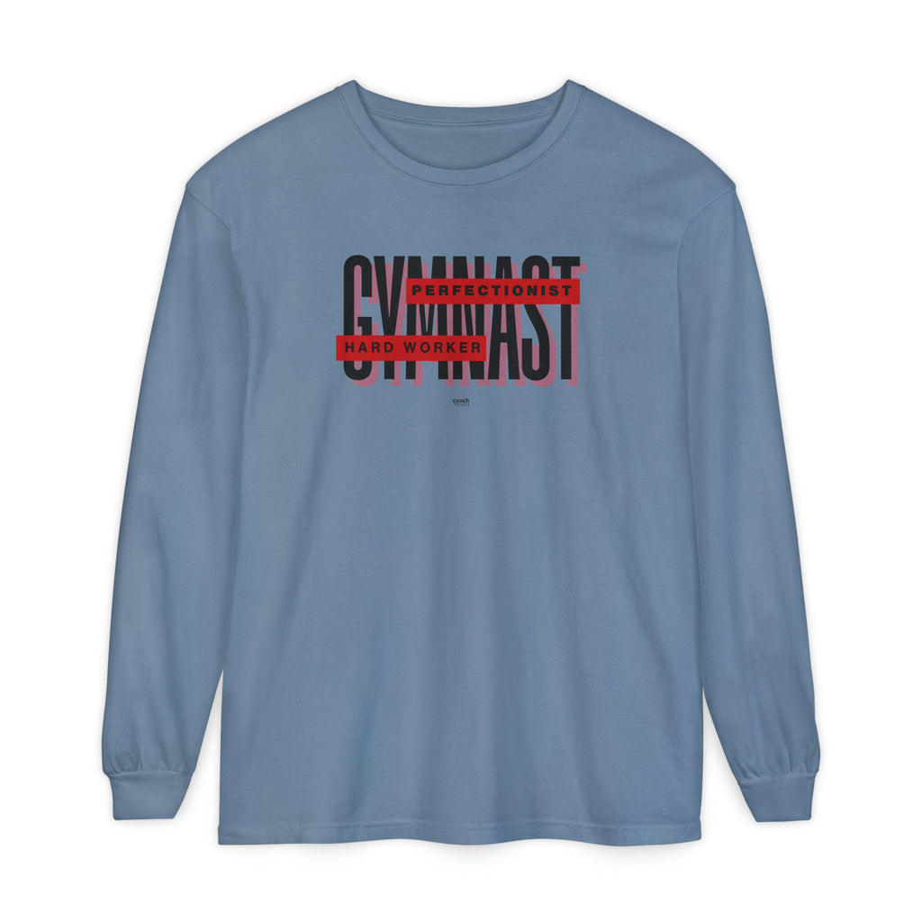 Gymnast Hard Worker Long Sleeve Shirt - Red (Adult)