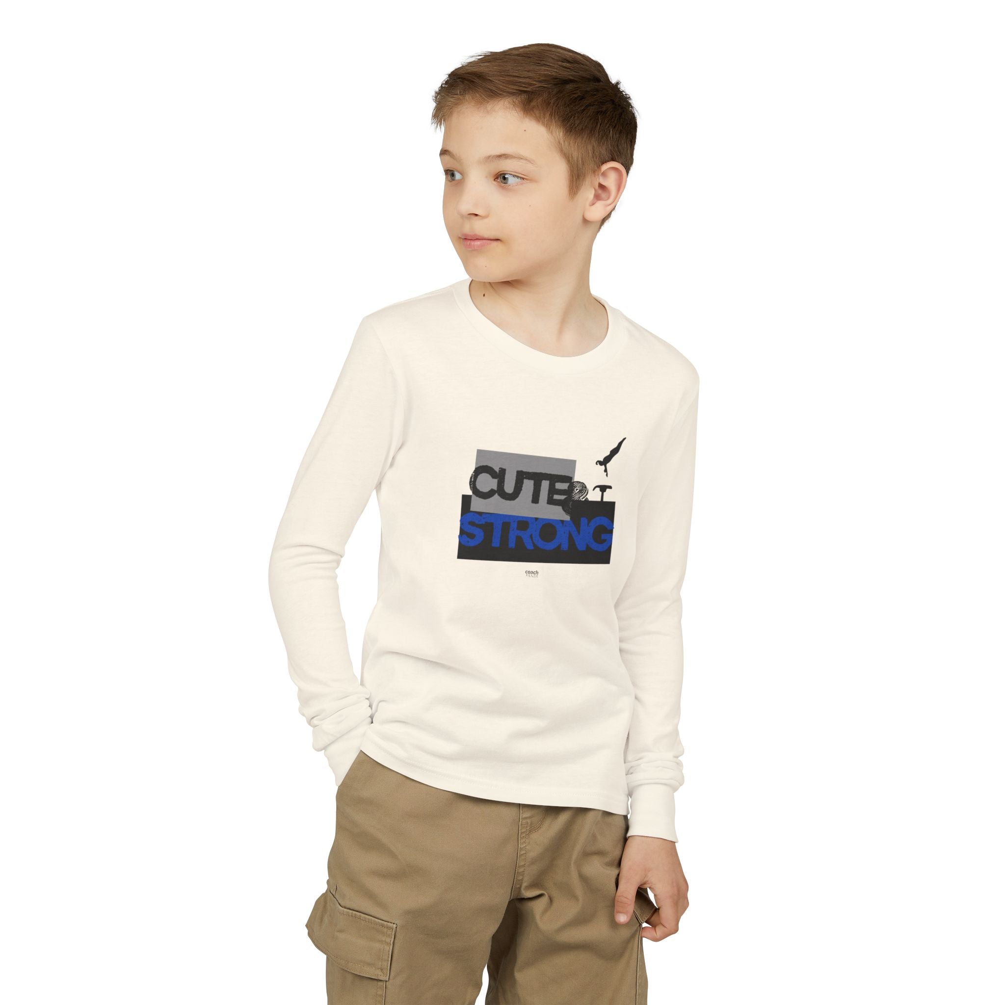 Cute & Strong Long Sleeve Shirt - Blue/Black (Youth)
