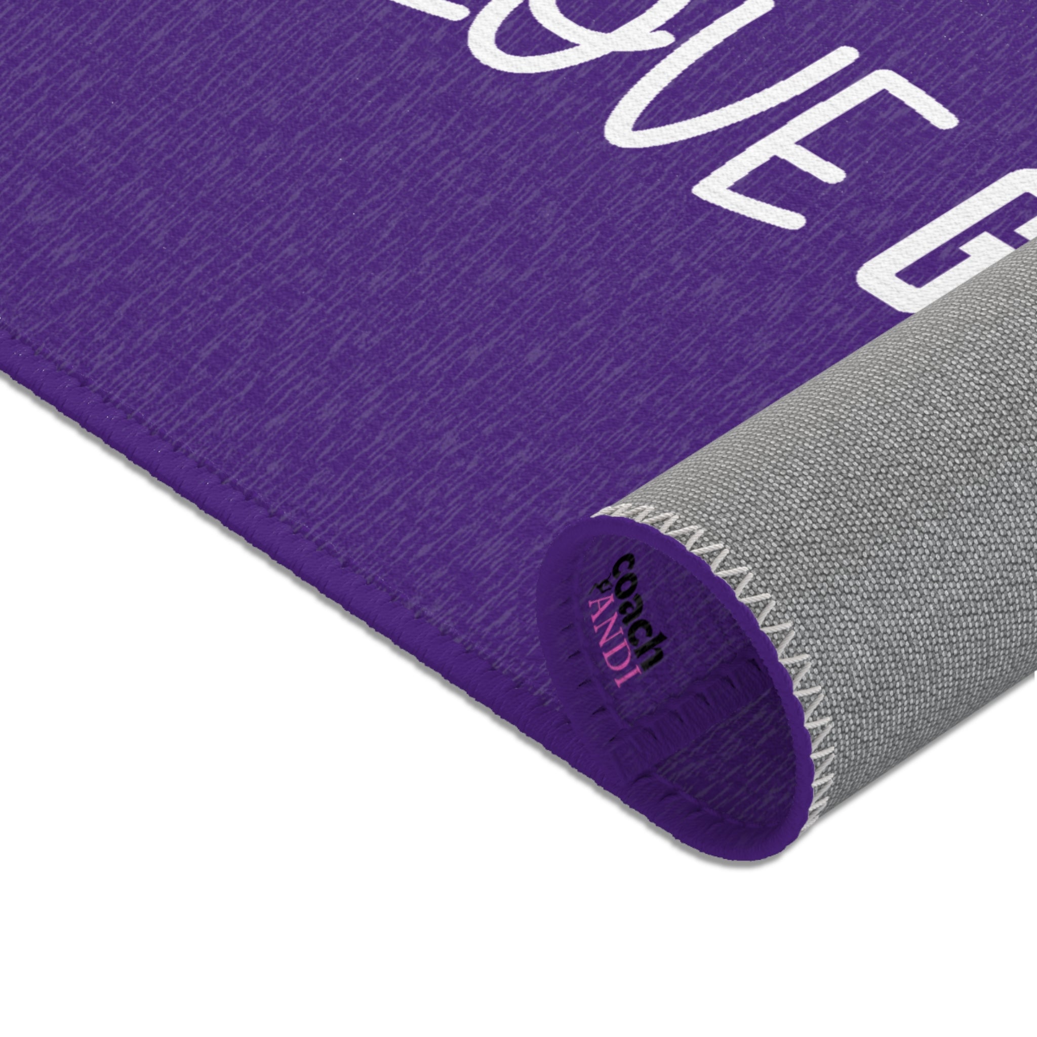 Peace, Love, Gymnastics-Purple (Area Rugs)