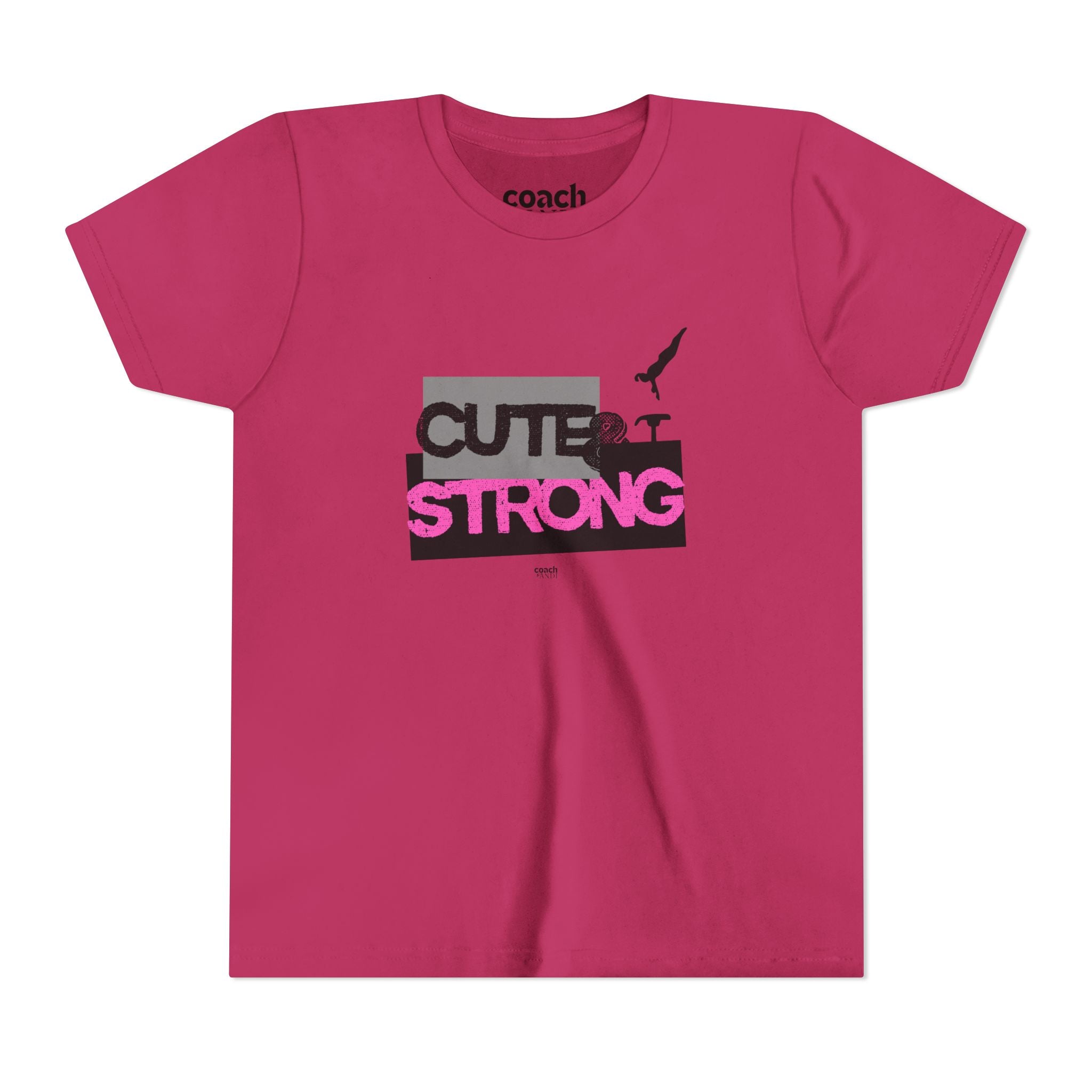 Cute & Strong Youth Short Sleeve Tee - Pink/Black
