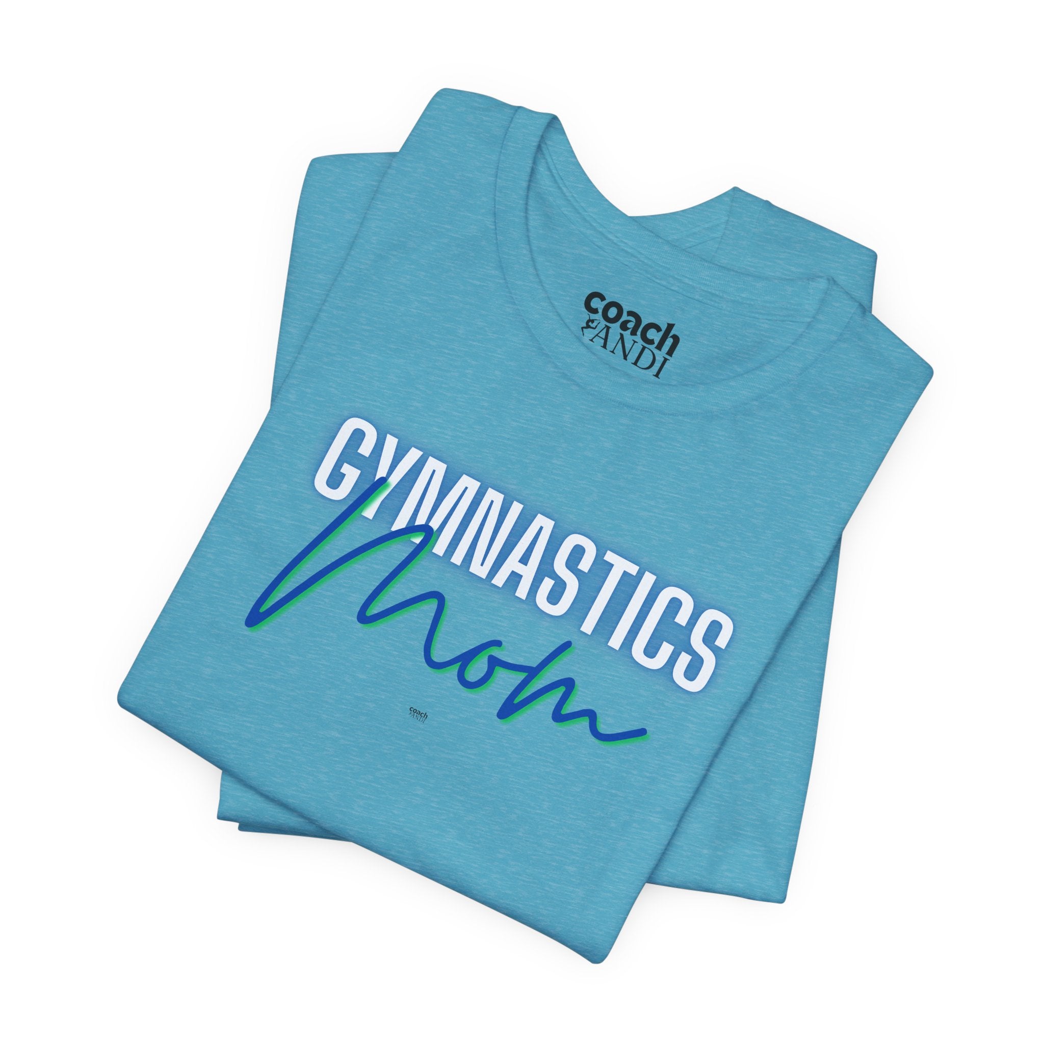 Glow Gym Mom Tshirt - Blue/Green (Adult)