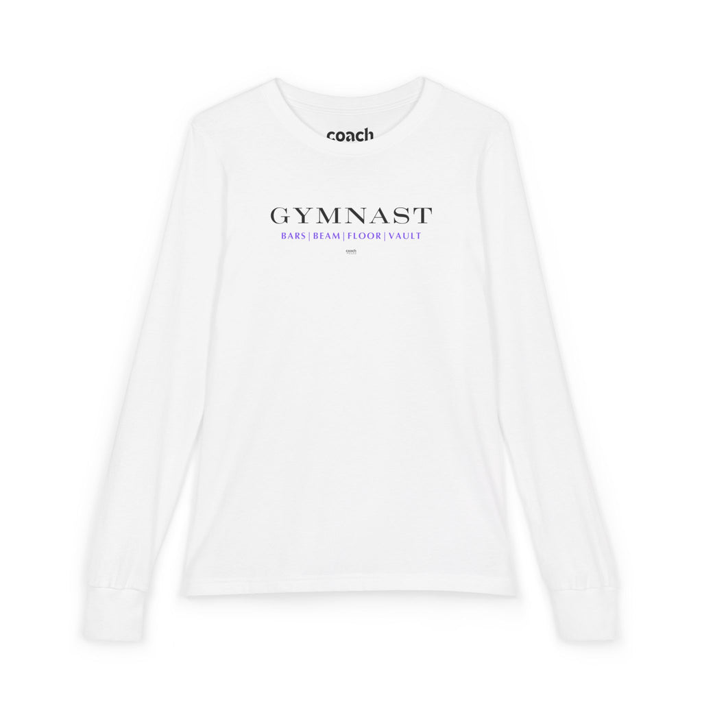 GYMNAST (Bars Beam Floor Vault) Long Sleeve Shirt - Purple (Youth)