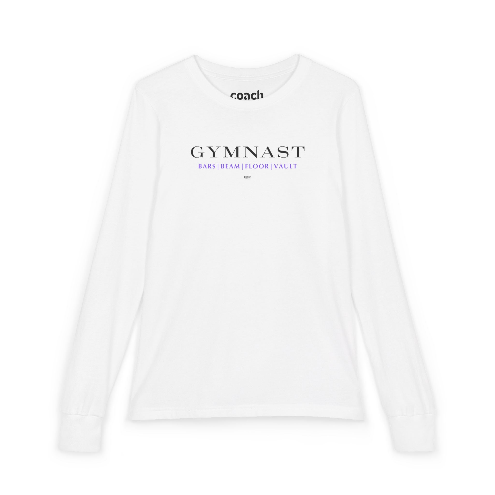 GYMNAST (Bars Beam Floor Vault) Long Sleeve Shirt - Purple (Youth)