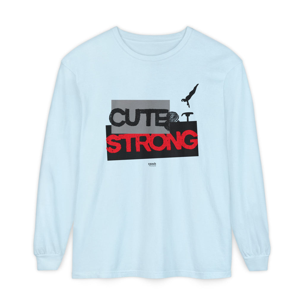 Cute & Strong - Red/Black (Adult Long Sleeve Shirt)