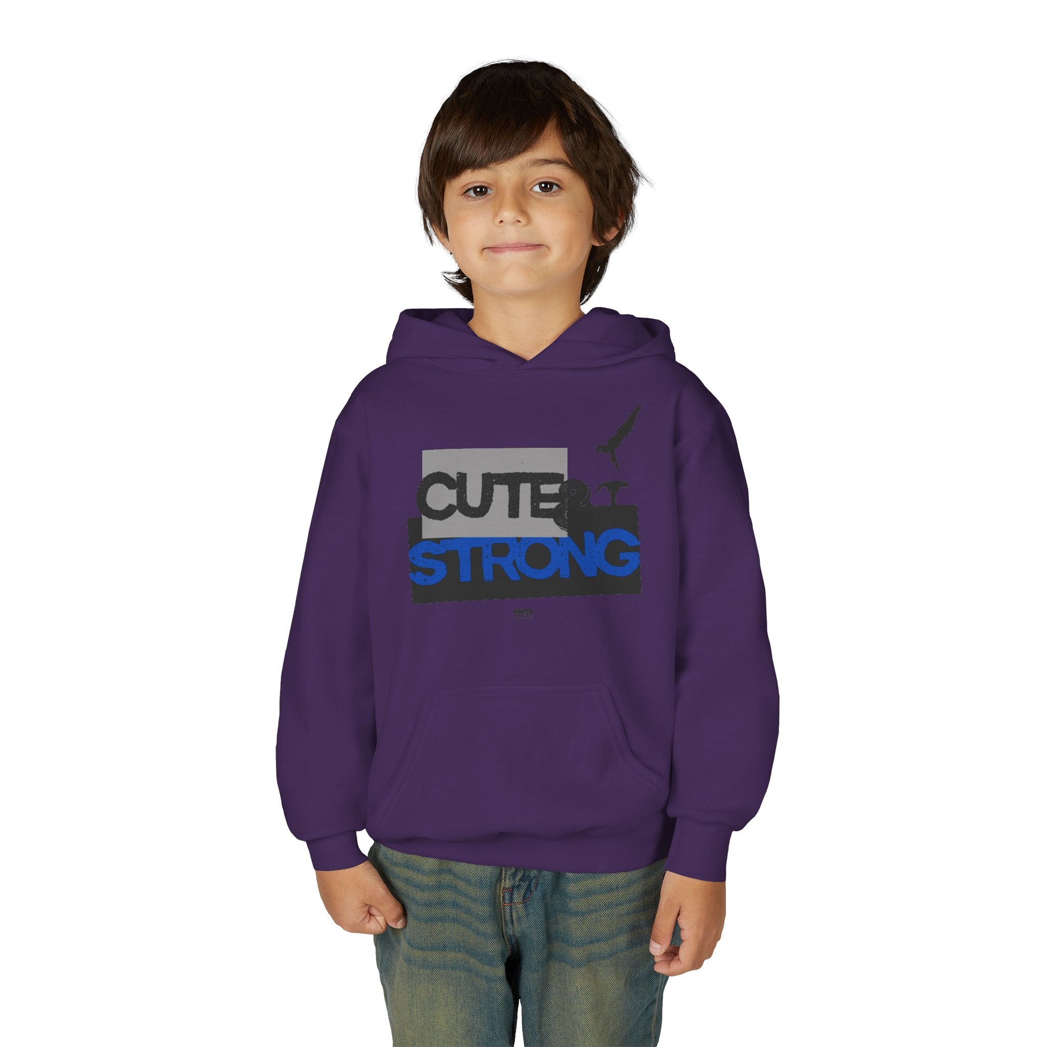 Cute & Strong Hoodie - Blue/Black (Youth)