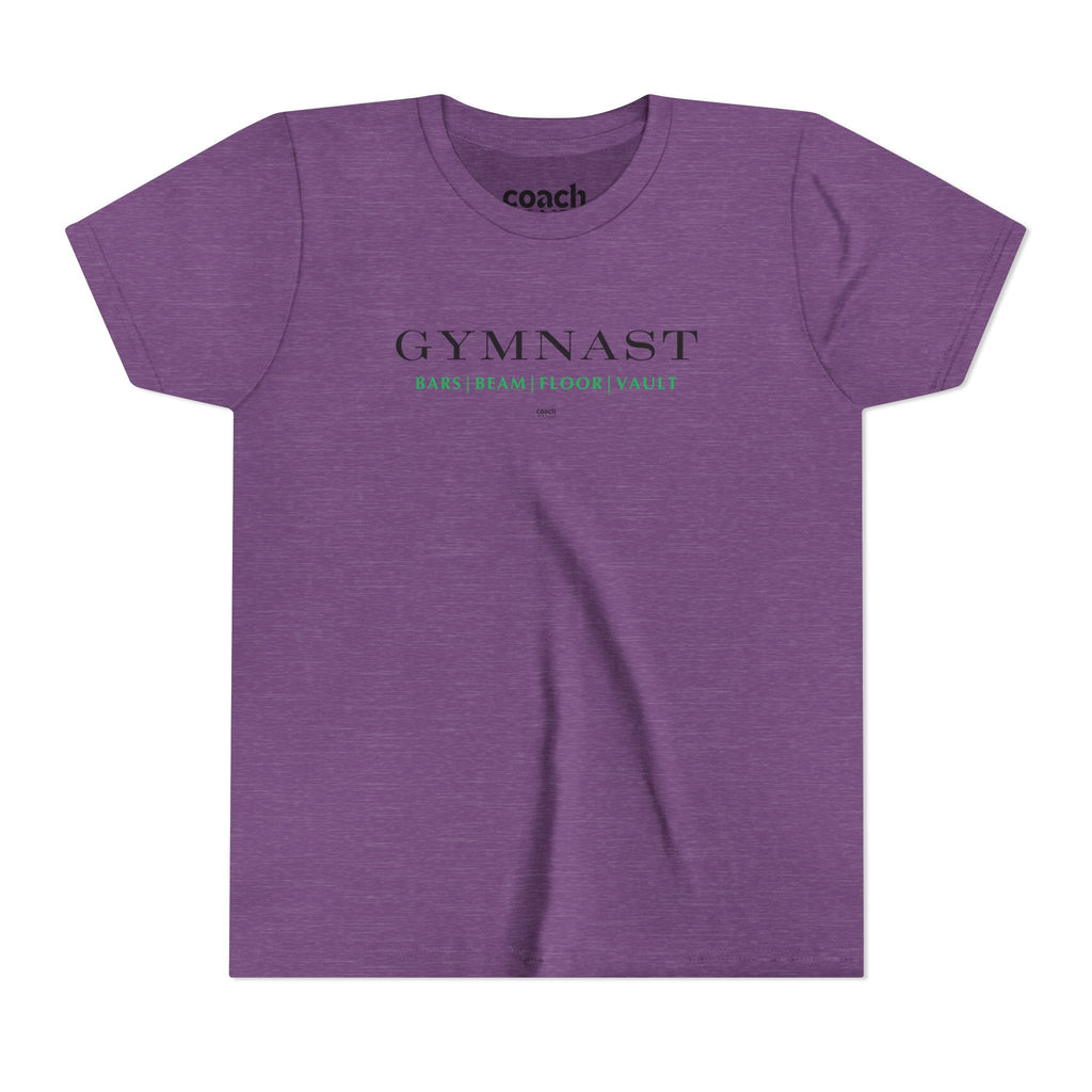 GYMNAST (Bars Beam Floor Vault) Short Sleeve Tee - Green (Youth)