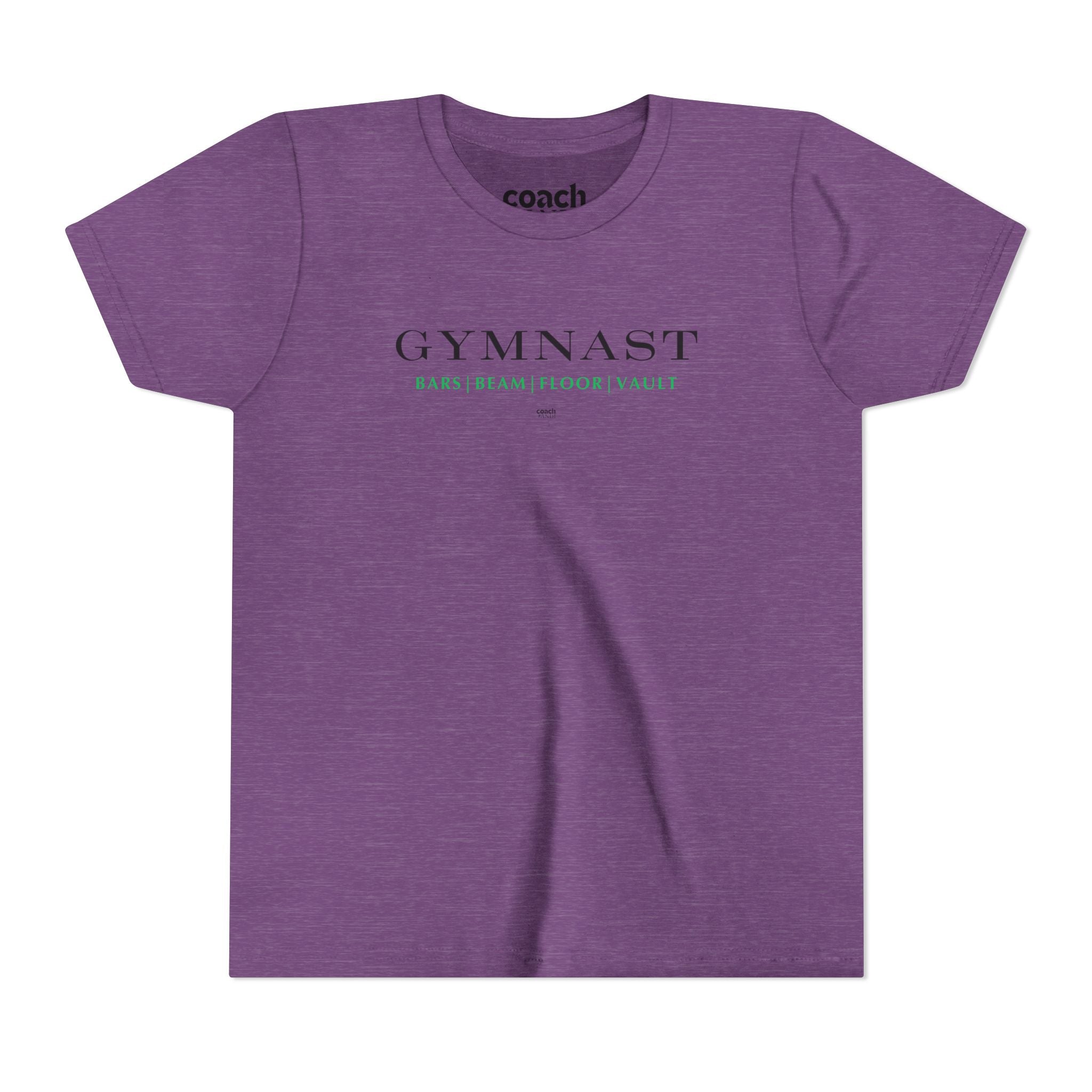 GYMNAST (Bars Beam Floor Vault) Short Sleeve Tee - Green (Youth)