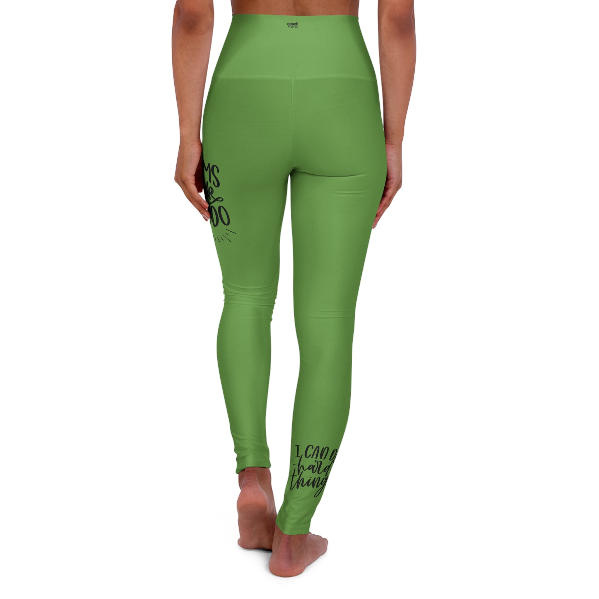 Work Hard-Green (Adult High Waisted Yoga Leggings (AOP)