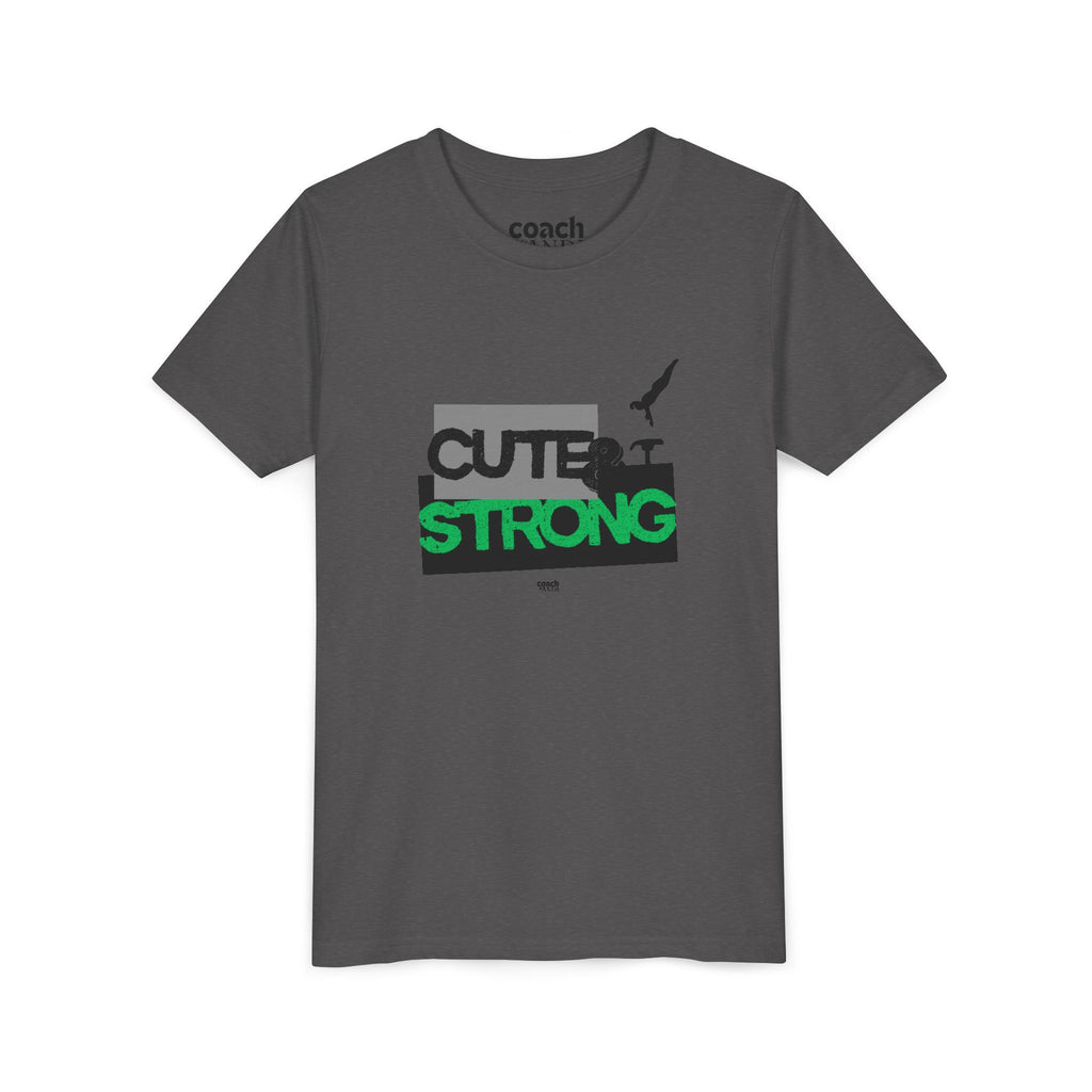 Cute & Strong Youth Short Sleeve Tee - Green/Black