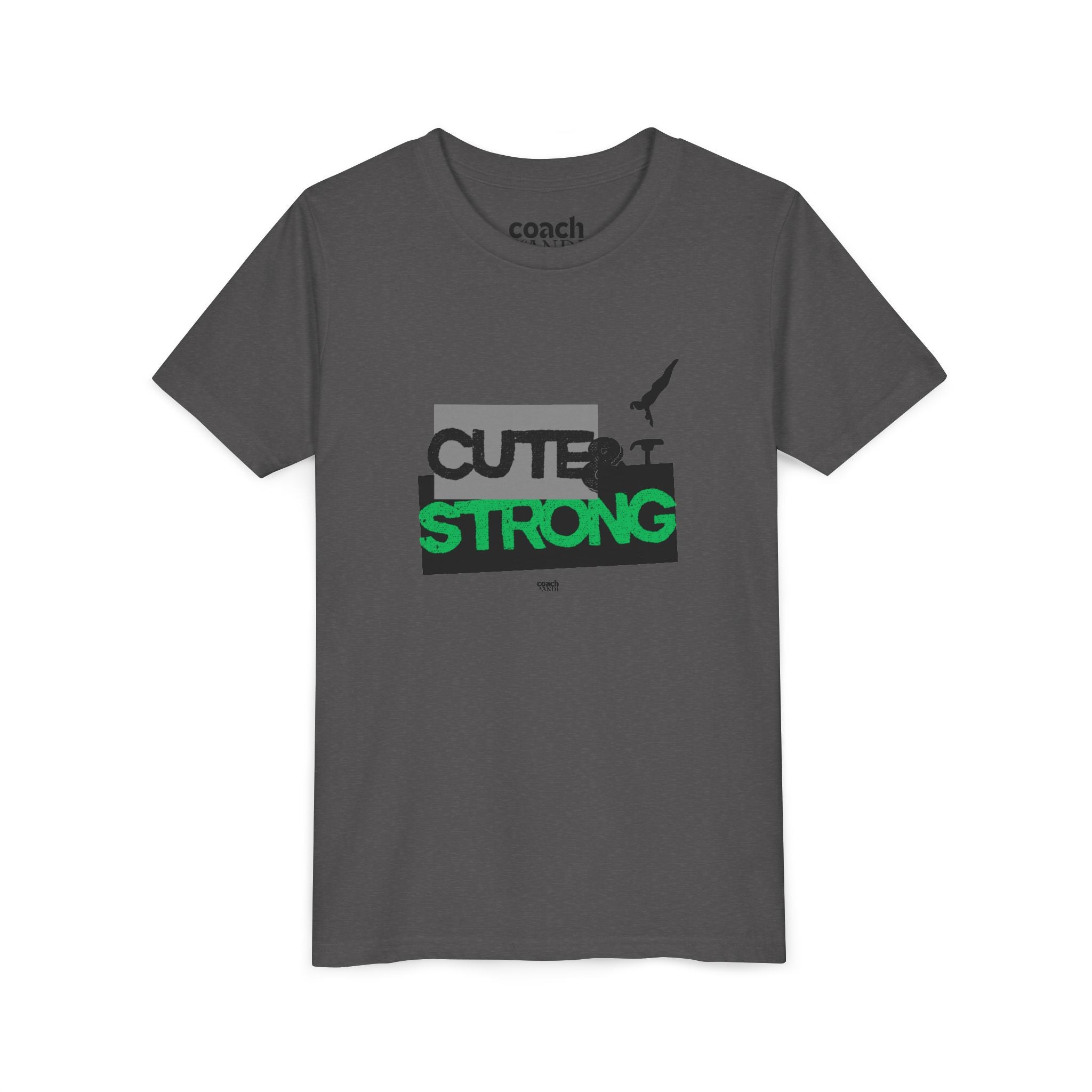 Cute & Strong Youth Short Sleeve Tee - Green/Black