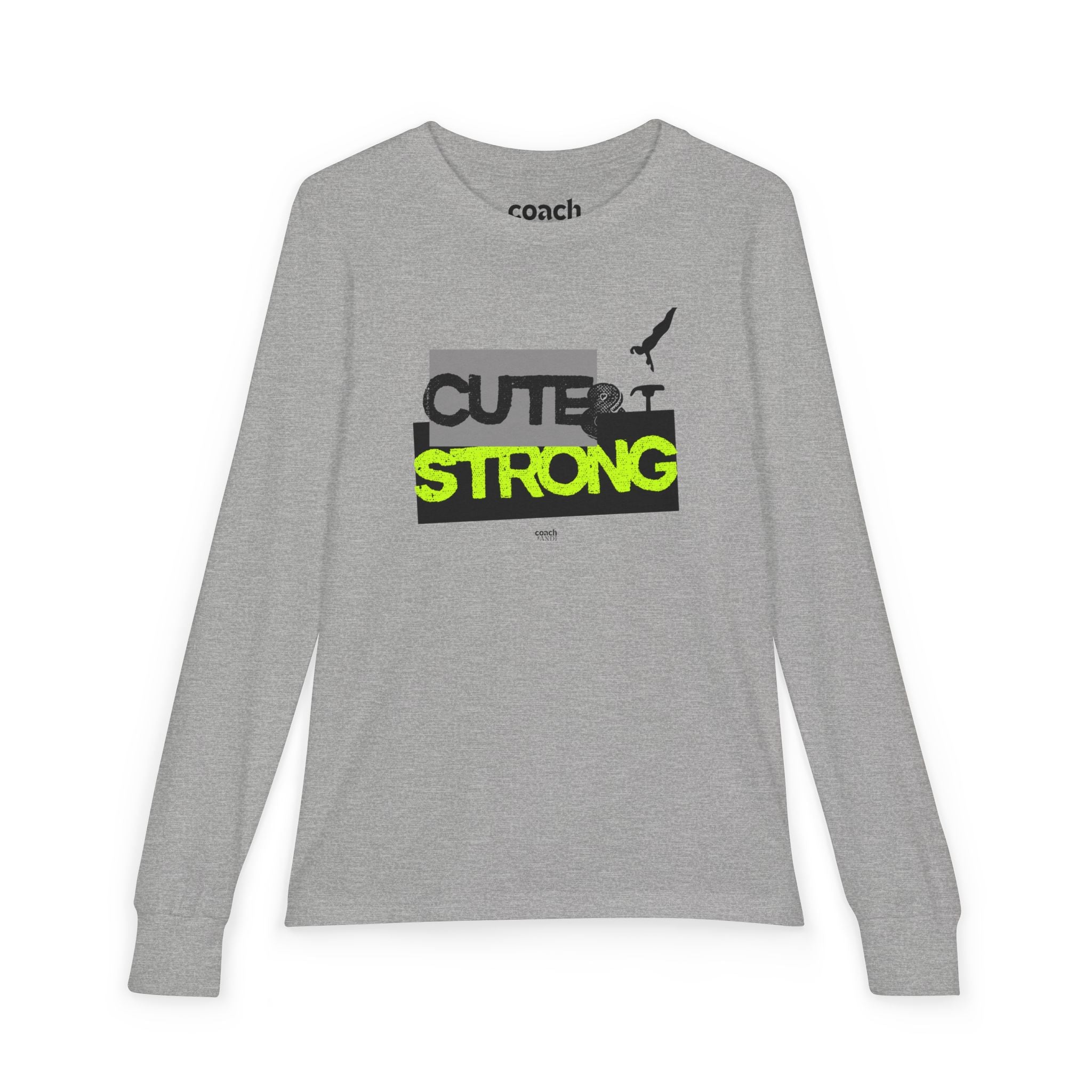 Cute & Strong Long Sleeve Shirt - Lime/Black (Youth)