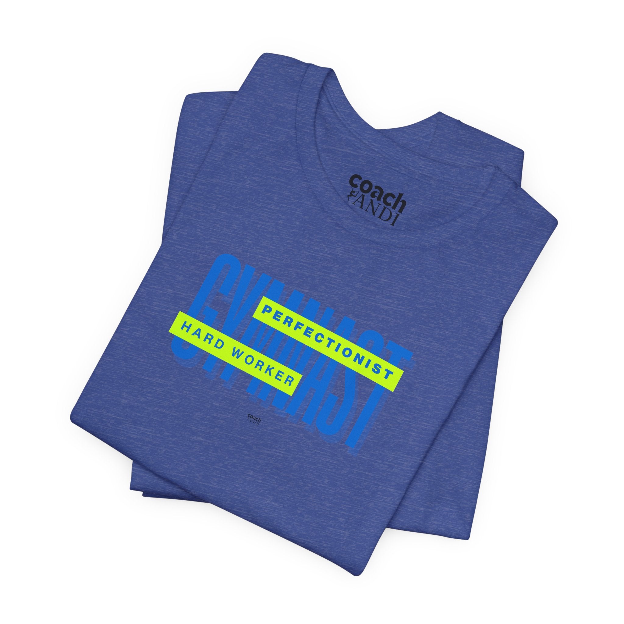 Gymnast Hard Worker Tshirt - Lime/Blue (Adult)