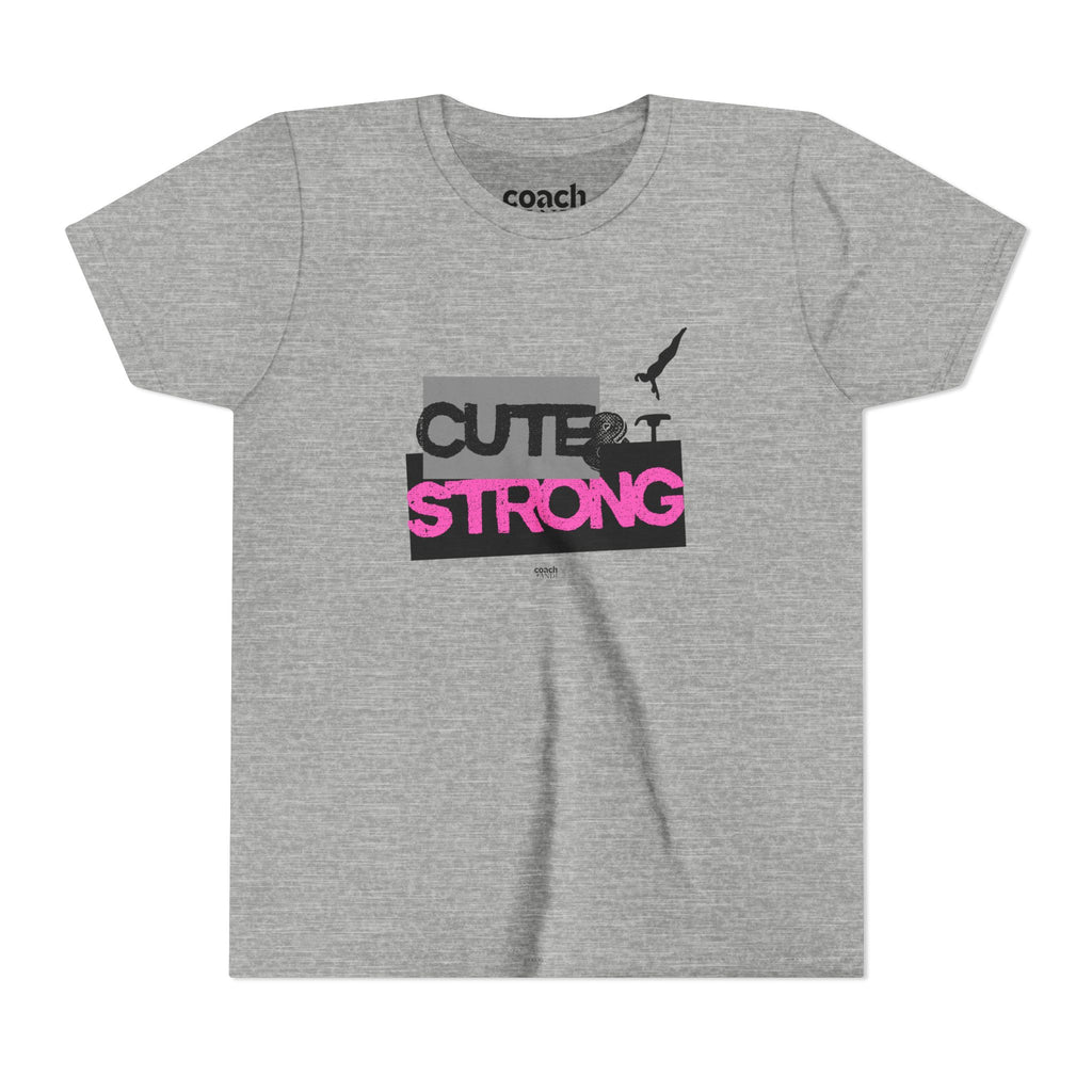 Cute & Strong Youth Short Sleeve Tee - Pink/Black