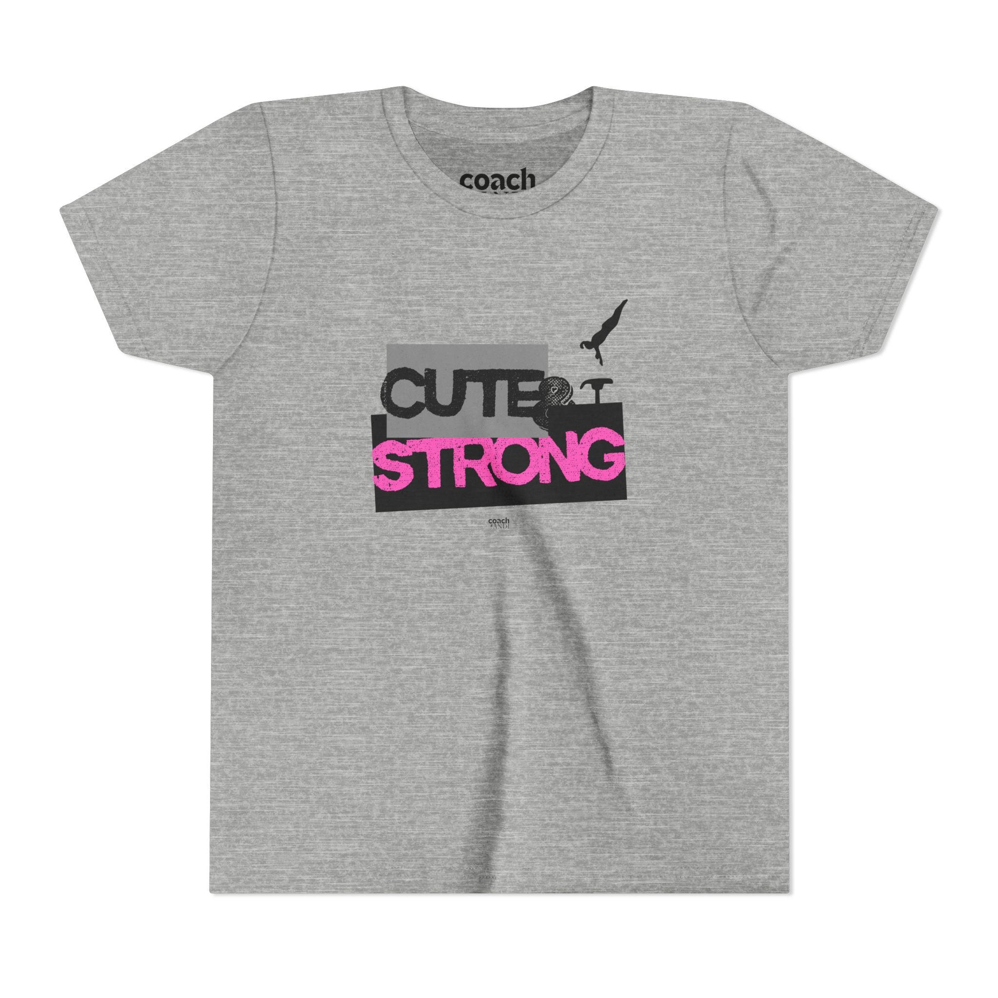 Cute & Strong Youth Short Sleeve Tee - Pink/Black