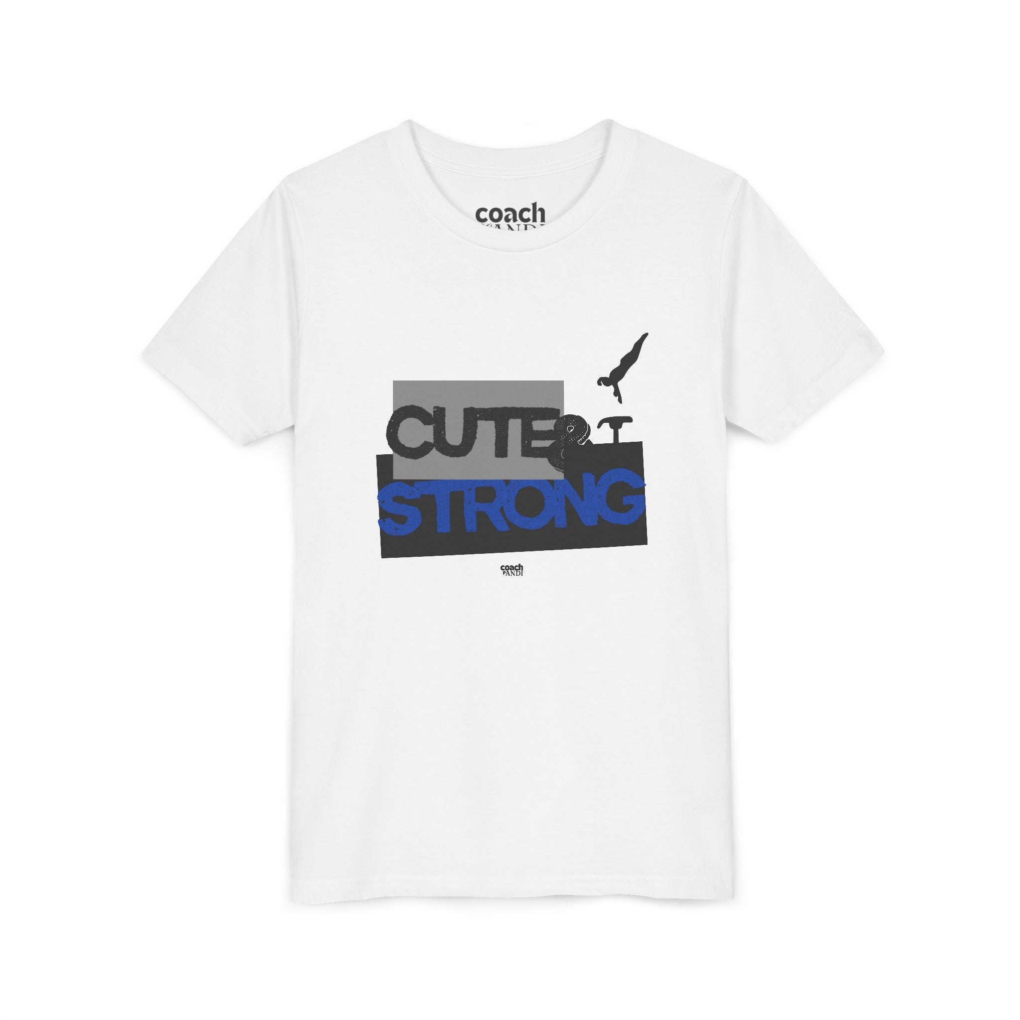 Cute & Strong Youth Short Sleeve Tee - Blue/Black
