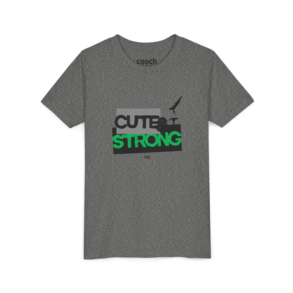 Cute & Strong Youth Short Sleeve Tee - Green/Black