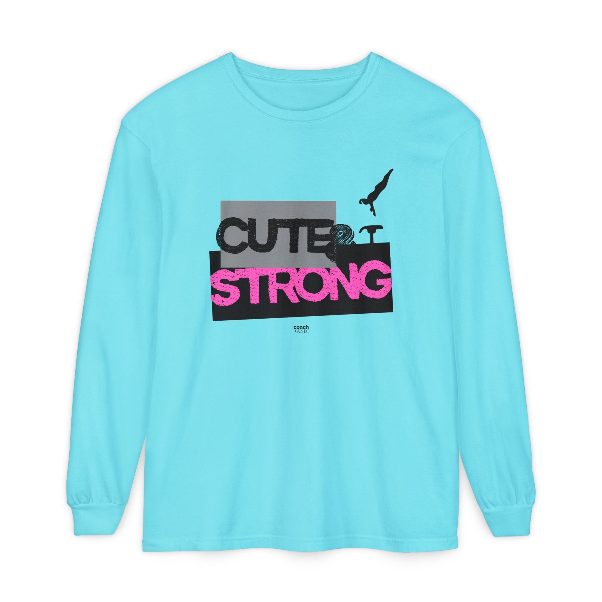 Cute & Strong - Pink/Black (Adult Long Sleeve Shirt)