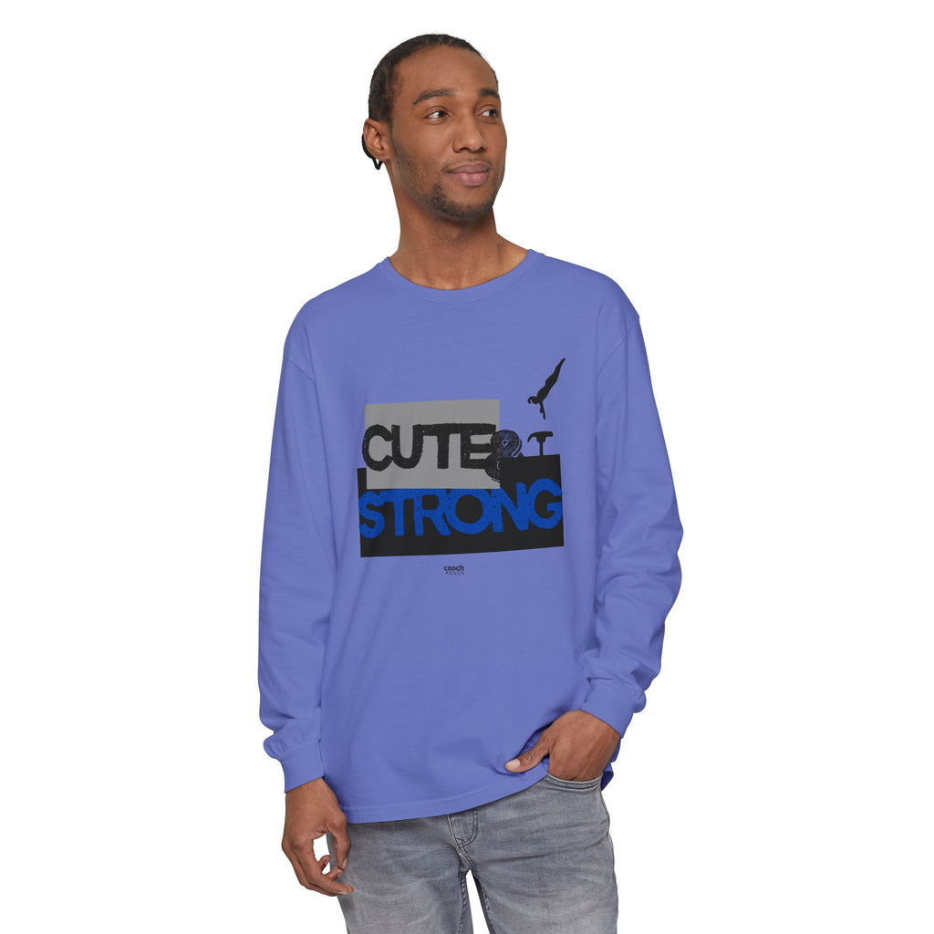 Cute & Strong - Blue/Black (Adult Long Sleeve Shirt)