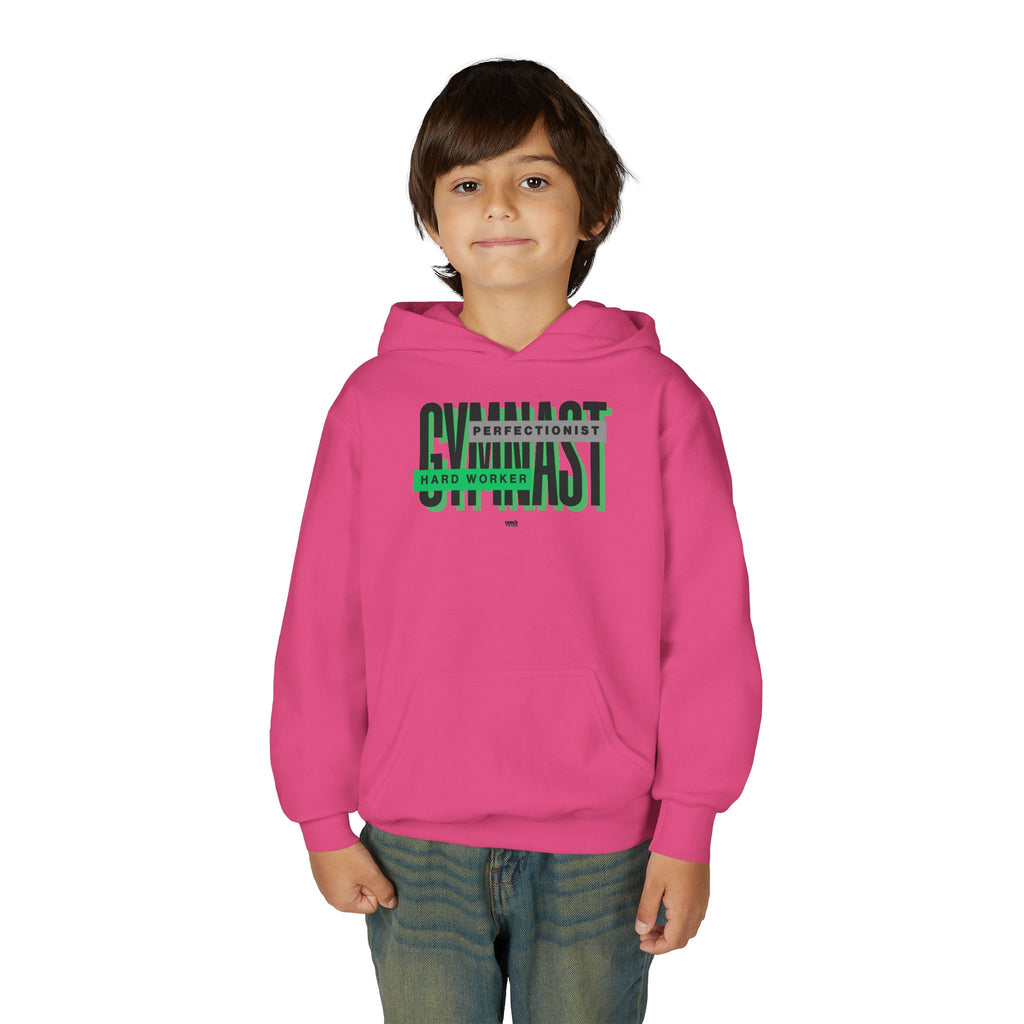 Gymnast Hard Worker Hoodie - Green (Youth)