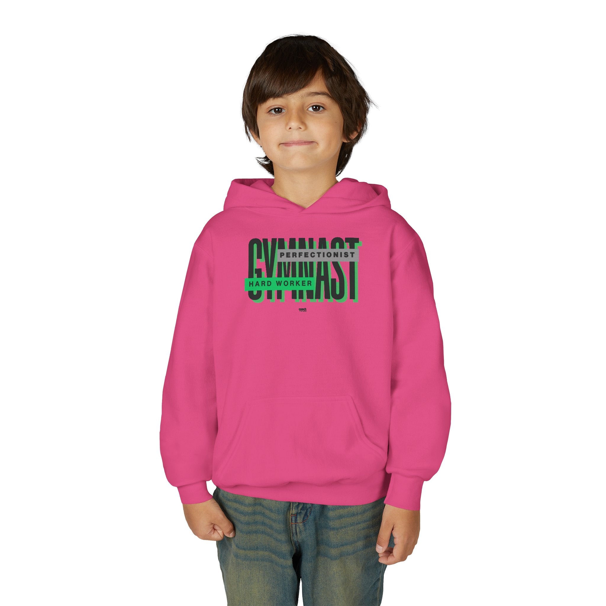 Gymnast Hard Worker Hoodie - Green (Youth)