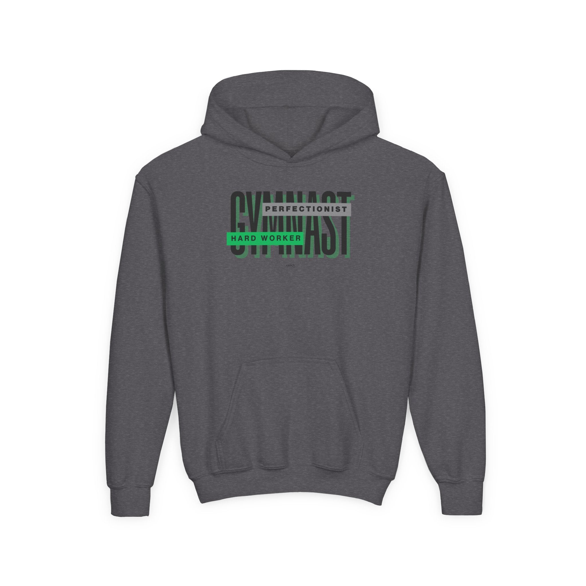 Gymnast Hard Worker Hoodie - Green (Youth)