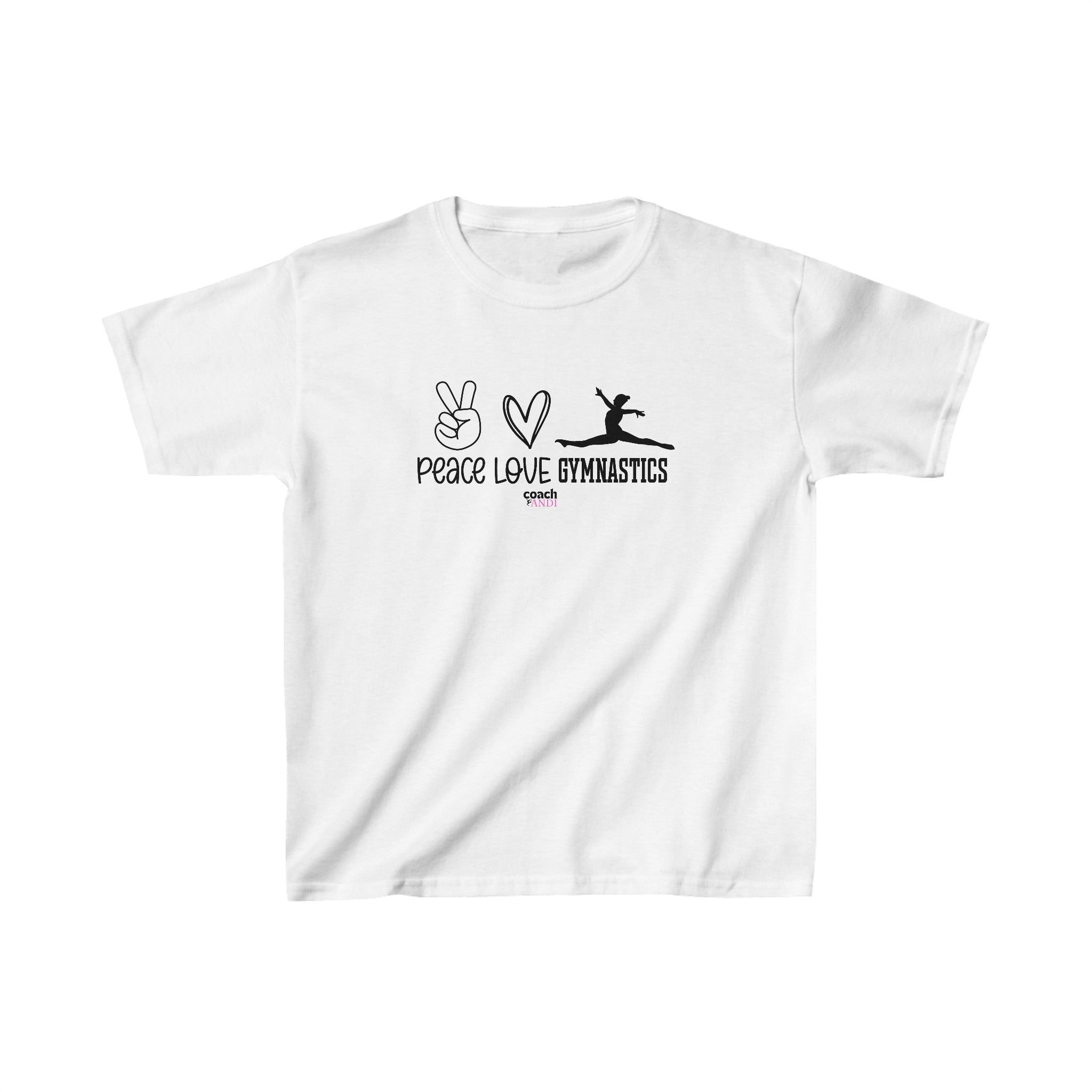 Peace, Love, Gymnastics (Kids Heavy Cotton™ Tee)