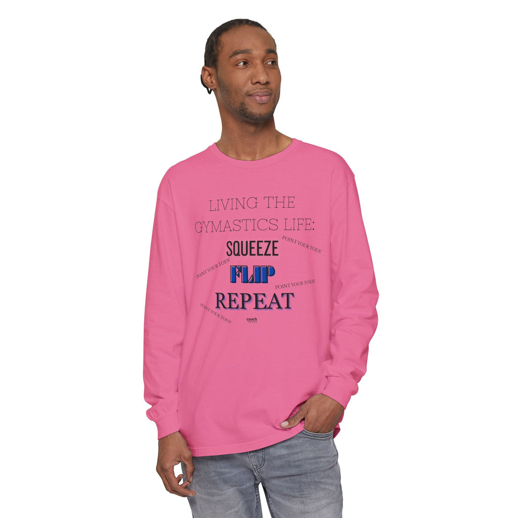 Squeeze Flip Repeat - Blue (Adult Longsleeve Shirt)