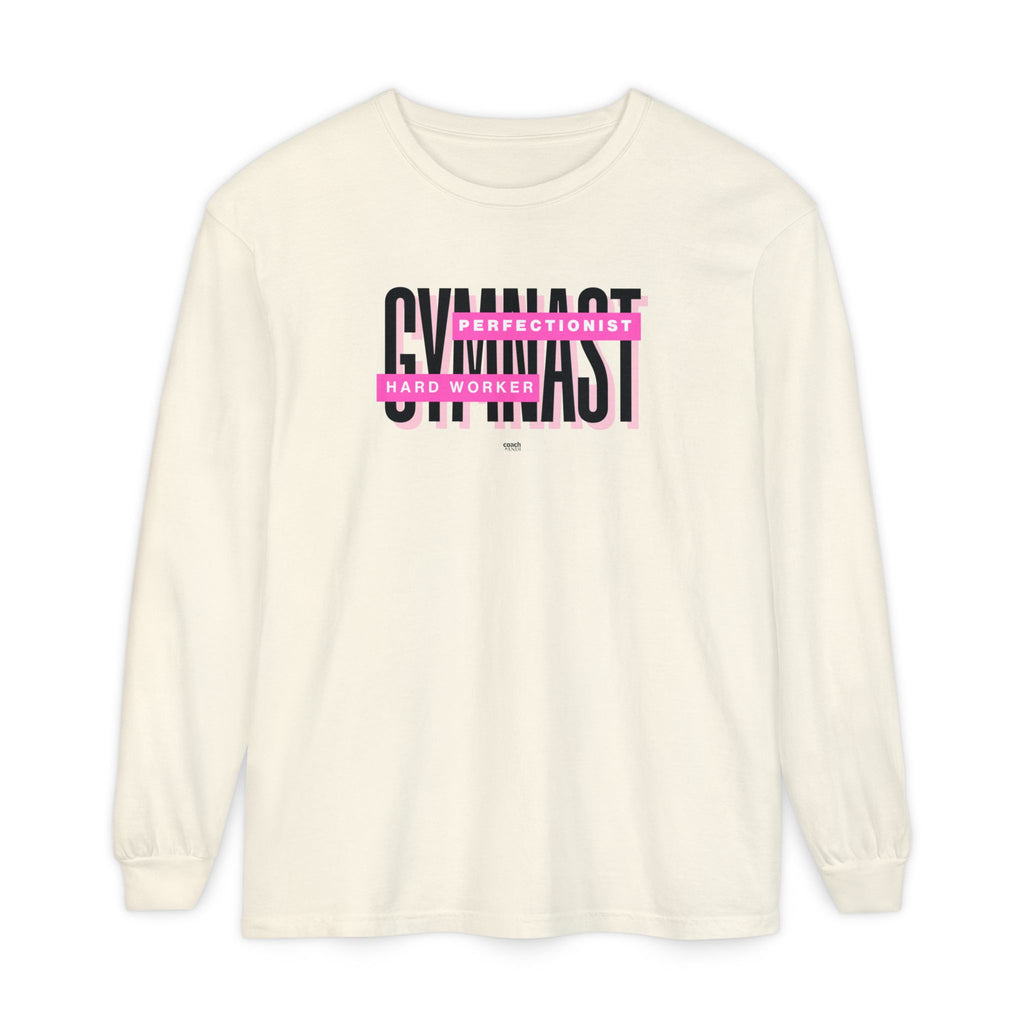Gymnast Hard Worker Long Sleeve Shirt - Pink (Adult)