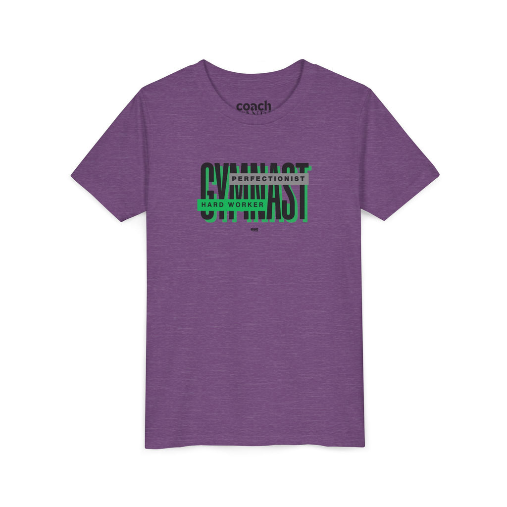 Gymnast Hard Worker Tshirt - Green/Black (Youth)