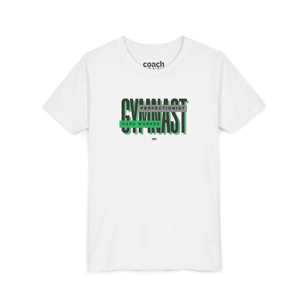 Gymnast Hard Worker Tshirt - Green/Black (Youth)