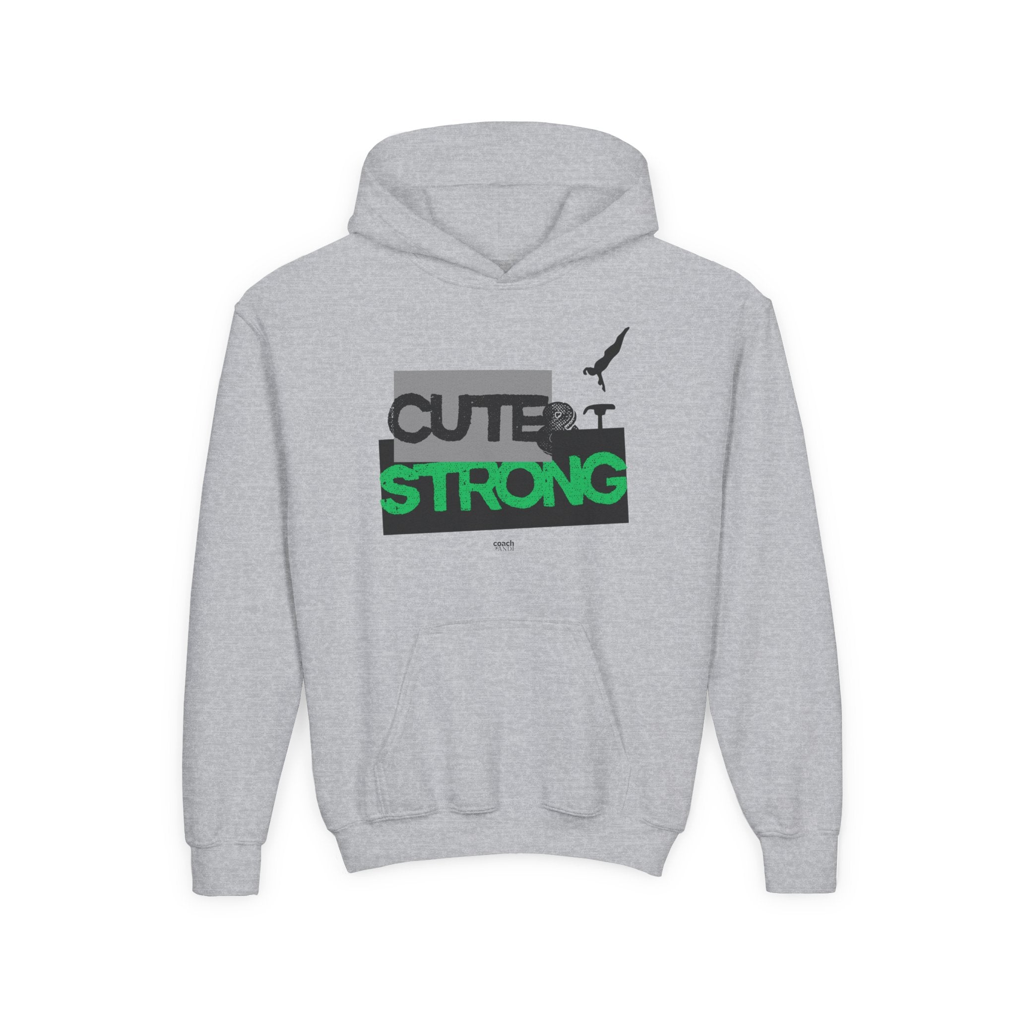 Cute & Strong Hoodie - Green/Black (Youth)