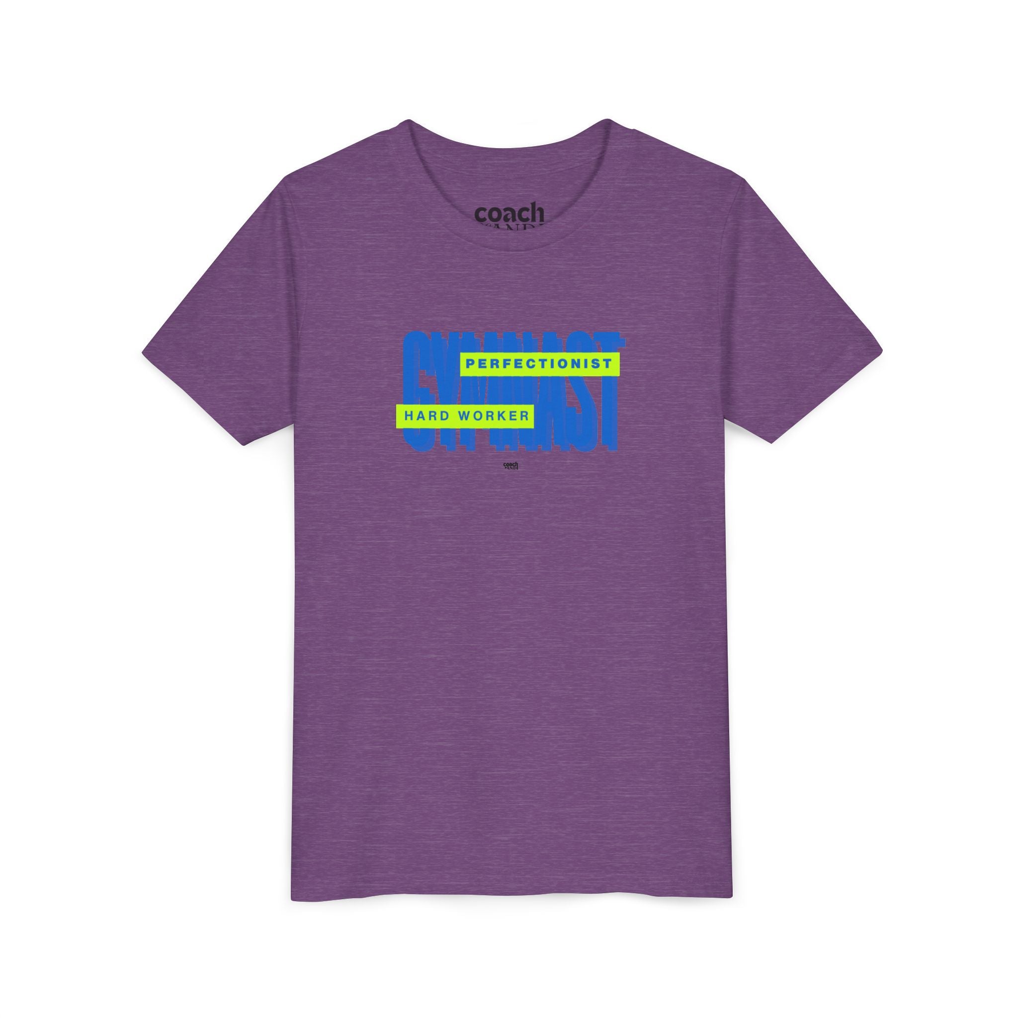 Gymnast Hard Worker Tshirt - Lime/Blue (Youth)