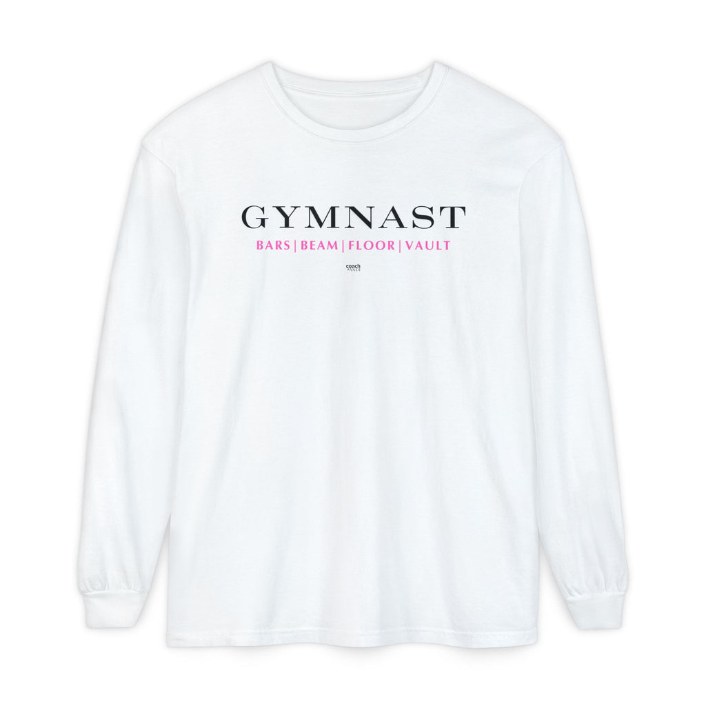 GYMNAST (Bars Beam Floor Vault) Long Sleeve Shirt - Pink (Adult )